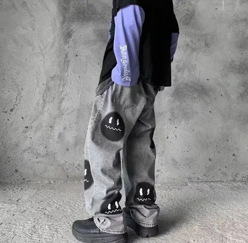 Japanese Brand × Vintage Smile print denim jeans streetwear Size US 32 / EU 48 - 3 Thumbnail
