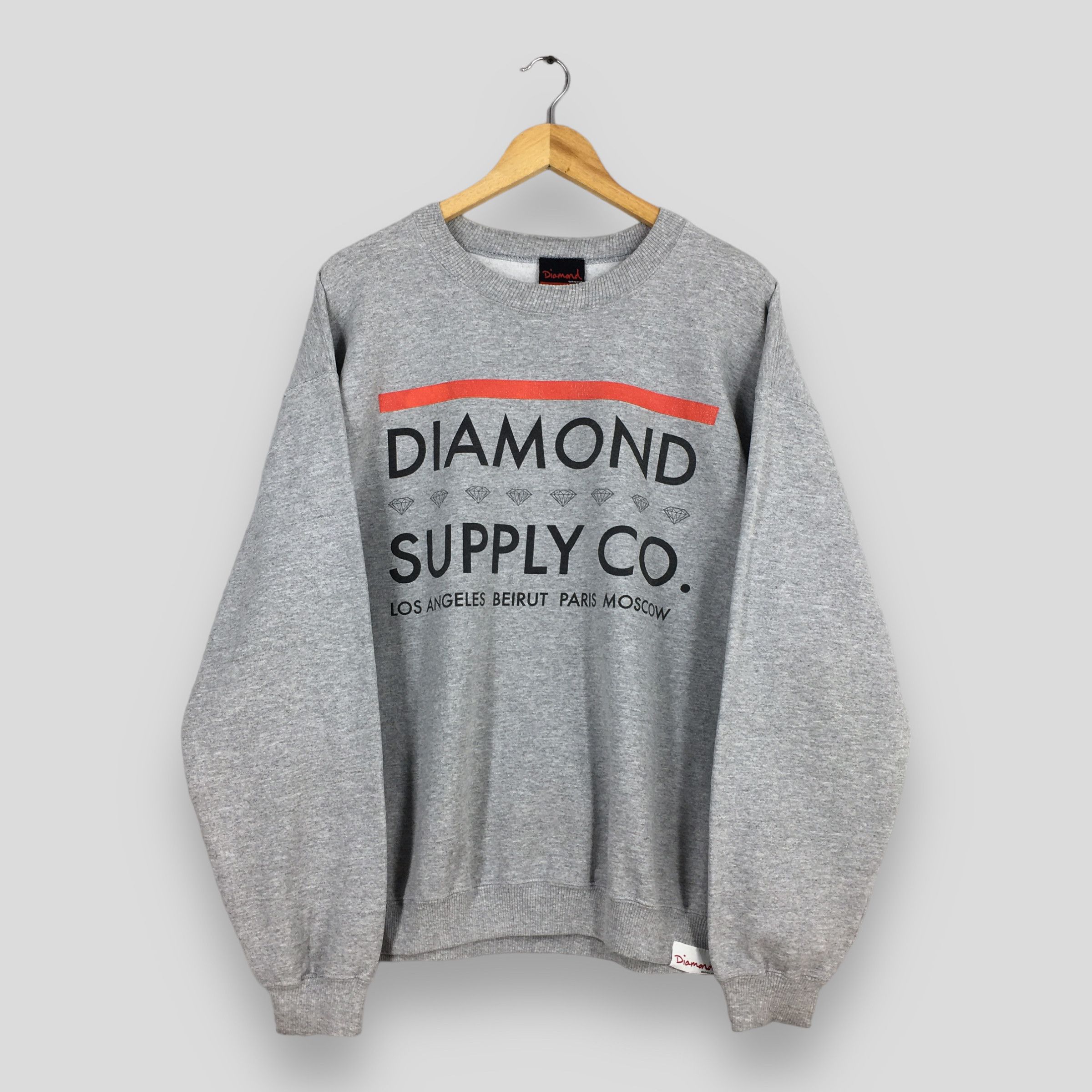 Diamond Supply Co. × Vintage Vintage Y2K Diamond Supply Co Gray Sweater Large Size US L / EU 52-54 / 3 - 1 Thumbnail