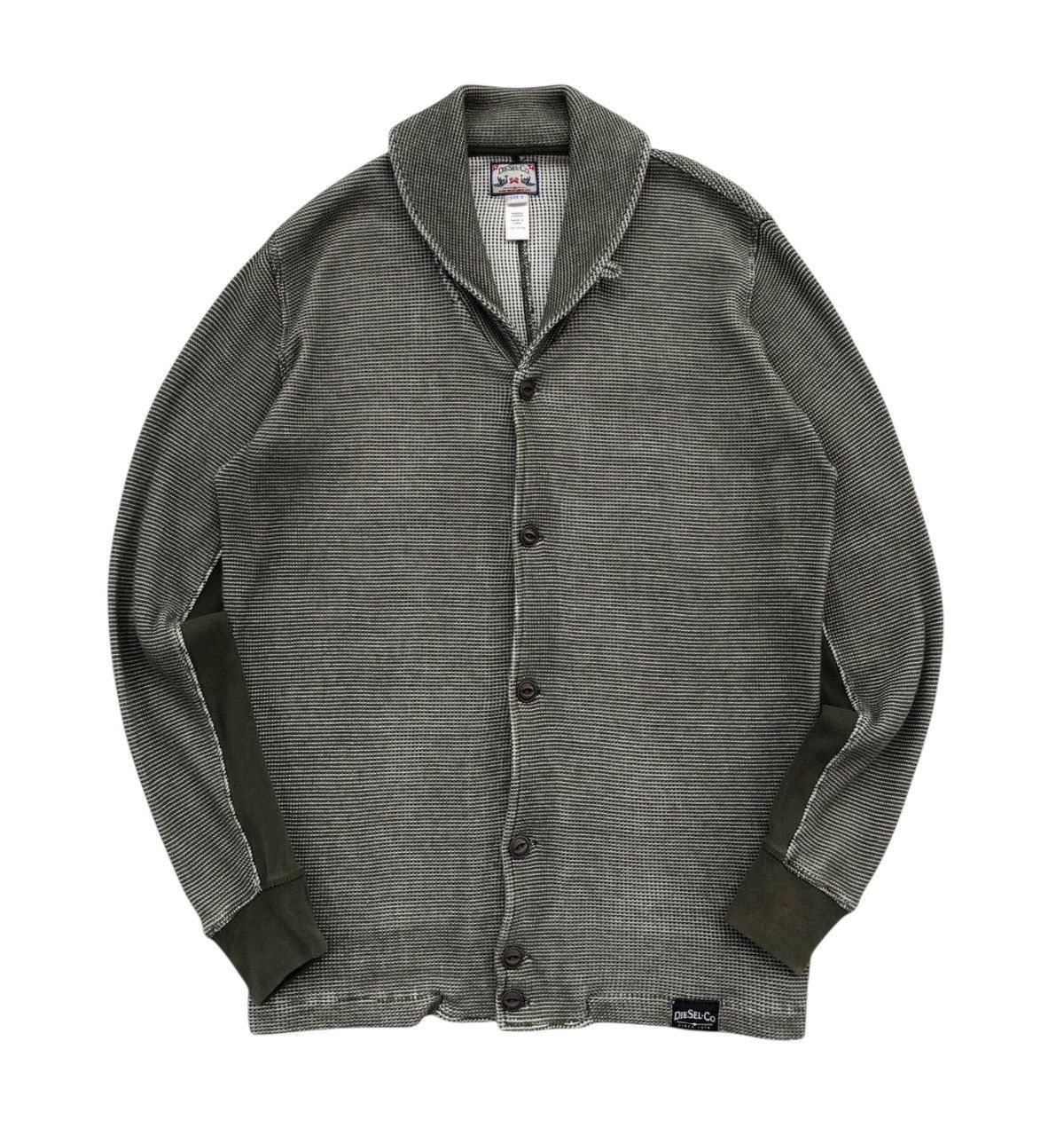 Diesel Diesel-Co. Workwear Waffle Buttoned Shawl kara Cardigan Size US S / EU 44-46 / 1 - 1 Thumbnail
