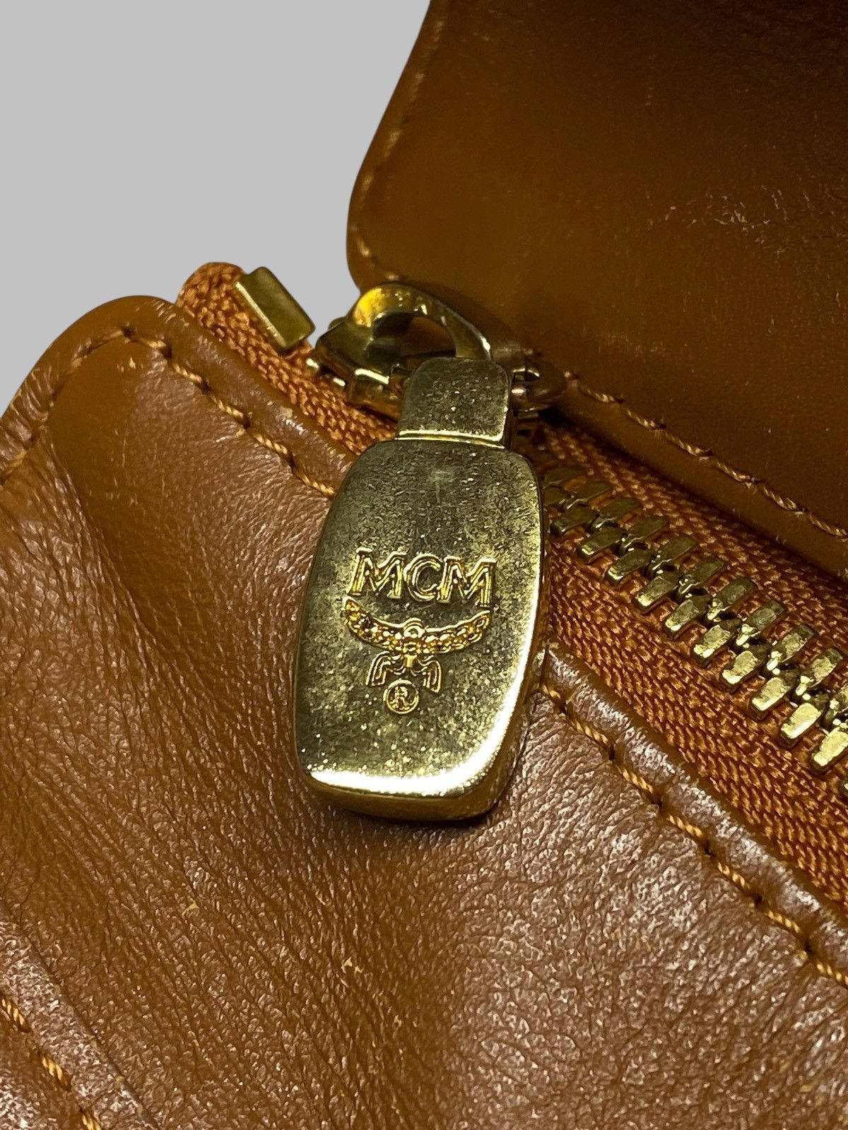 MCM MCM Visetos Tote Bag Cognac Brown Monogram Leather Bag Size ONE SIZE - 15 Thumbnail