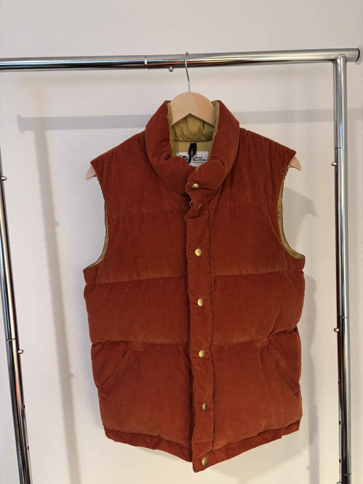 Crescent Down Works Crescent Down Works Italian Down Vest - Corduroy Rust Size US S / EU 44-46 / 1 - 1 Thumbnail