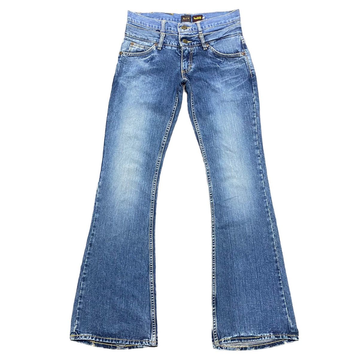 Japanese Brand Keikii Lee Denim Double Waist Flare Jeans Size US 29 - 2 Thumbnail