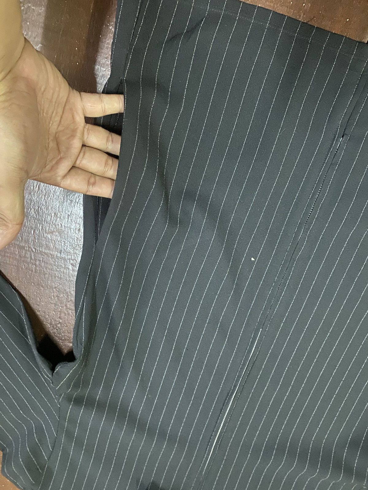 Jean Paul Gaultier Jeans Paul Gaultier Slim Black Striped Zip Seersucker Suit. Size L / US 10 / IT 46 - 10 Thumbnail
