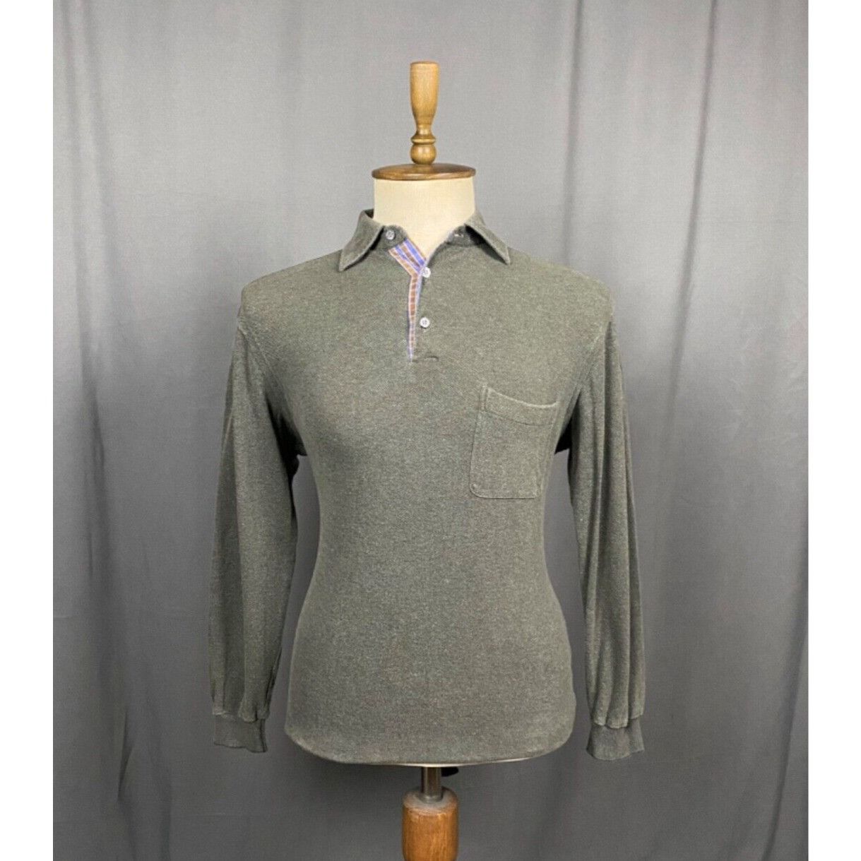 Brioni Brioni Men's Khaki Green Collared Longsleeve Polo Sweater Si Size US M / EU 48-50 / 2 - 1 Thumbnail