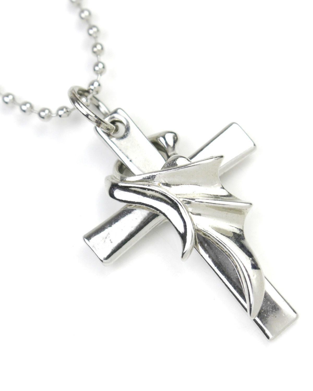 If Six Was Nine 2000S JAPANESE MADE SILVER CROSS WITH DRAGON WING NECKLACE Size ONE SIZE - 3 Thumbnail