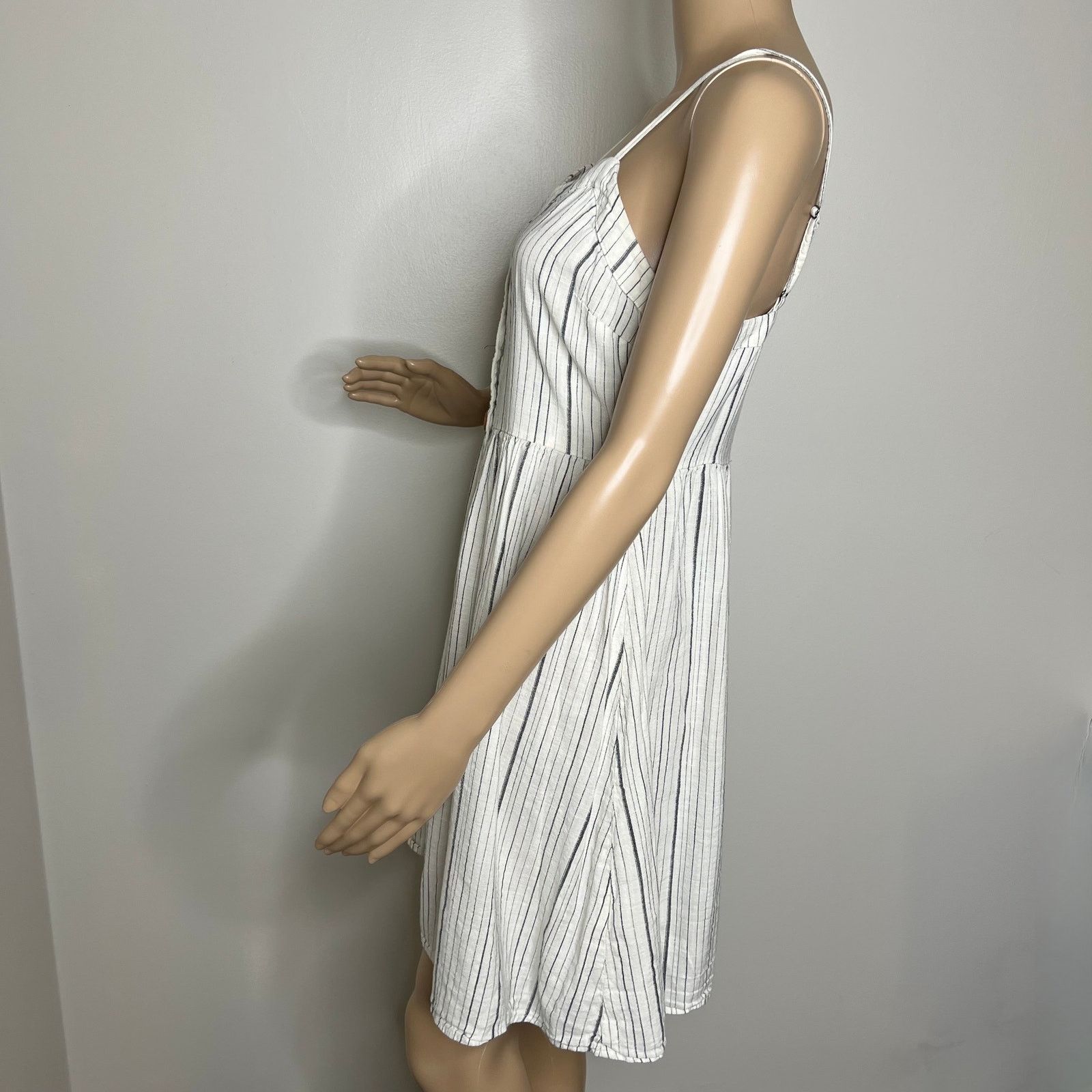 Other SO White Striped Button Down Dress Size M / US 6-8 / IT 42-44 - 2 Thumbnail