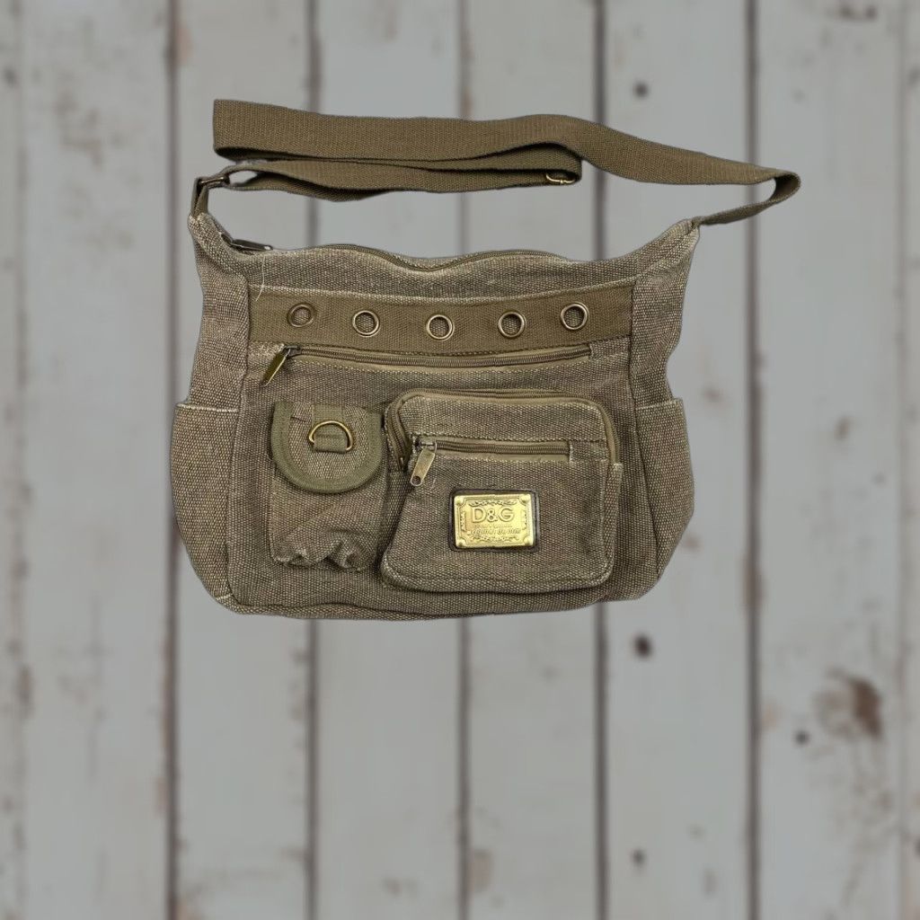 Dolce & Gabbana VINTAGE Dolce&Gabbana DG Logo Bag Shoulder Bag Brown Leather Canvas Medium Women Size ONE SIZE - 1 Thumbnail