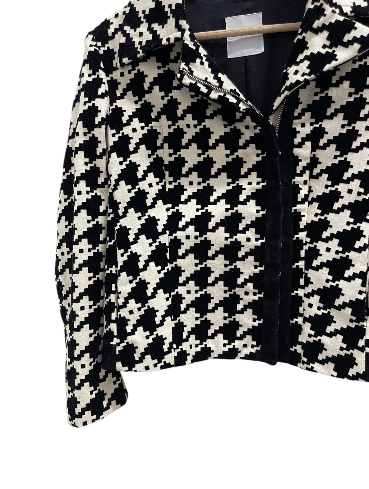 Costume National Costume National Asymmetrical Zip Wool Leather Jacket Size XS / US 0-2 / IT 36-38 - 3 Thumbnail
