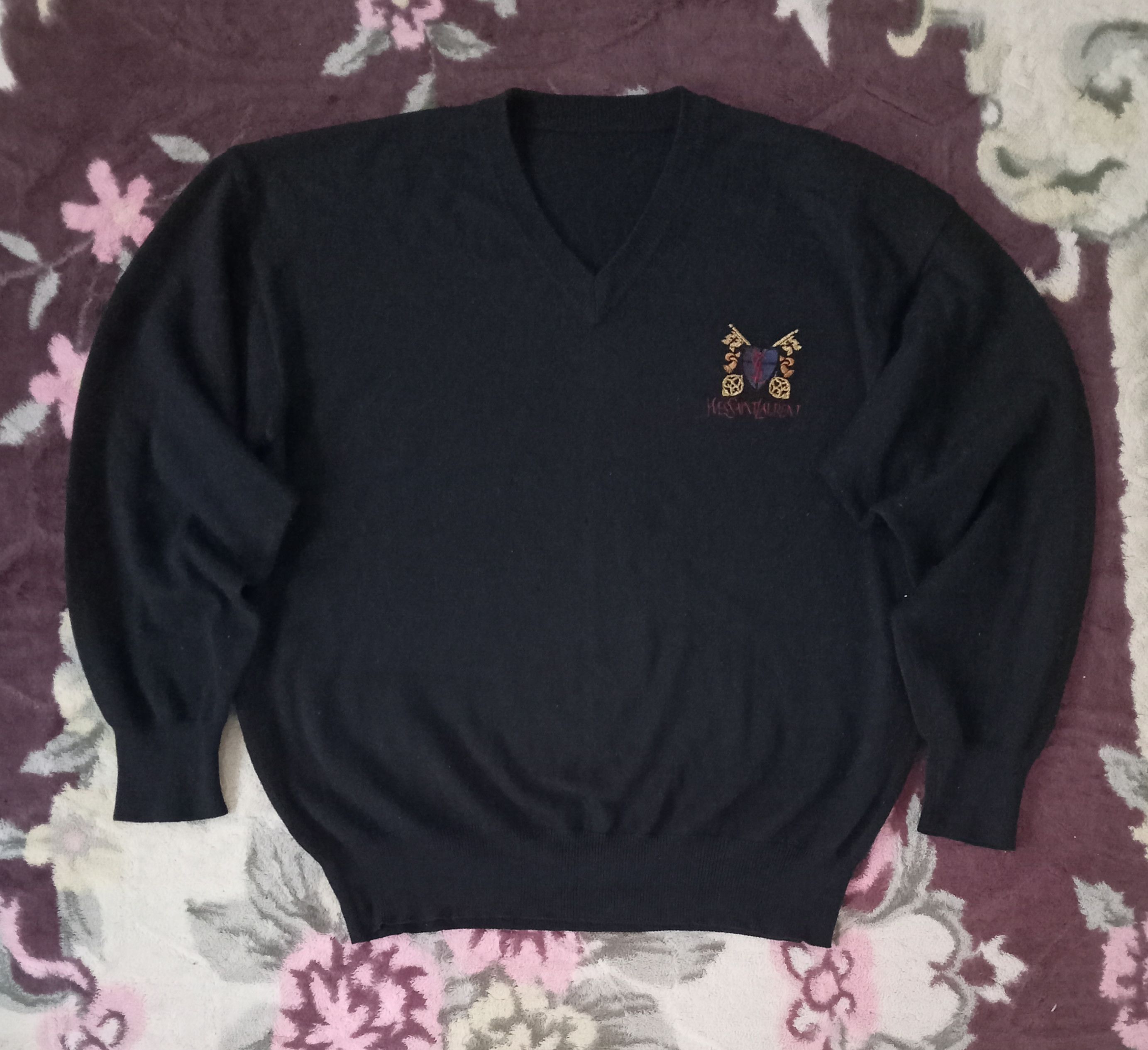 Yves Saint Laurent Vintage YSL Distressed Sweater Size US L / EU 52-54 / 3 - 1 Thumbnail