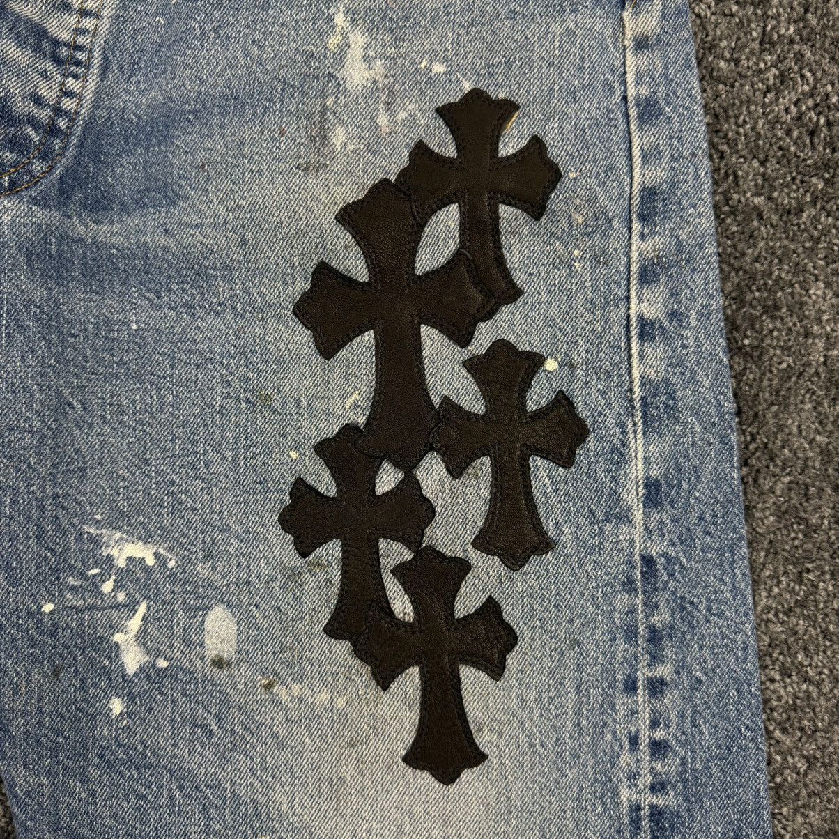 Chrome Hearts Chrome Hearts Levi’s 501 Cross Patch Denim Jeans Size US 33 - 11 Thumbnail