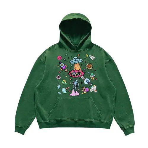 VIBE Hip Hop Street Cartoon Creative Print L Hooded Sweatshirt Size US L / EU 52-54 / 3 - 6 Thumbnail