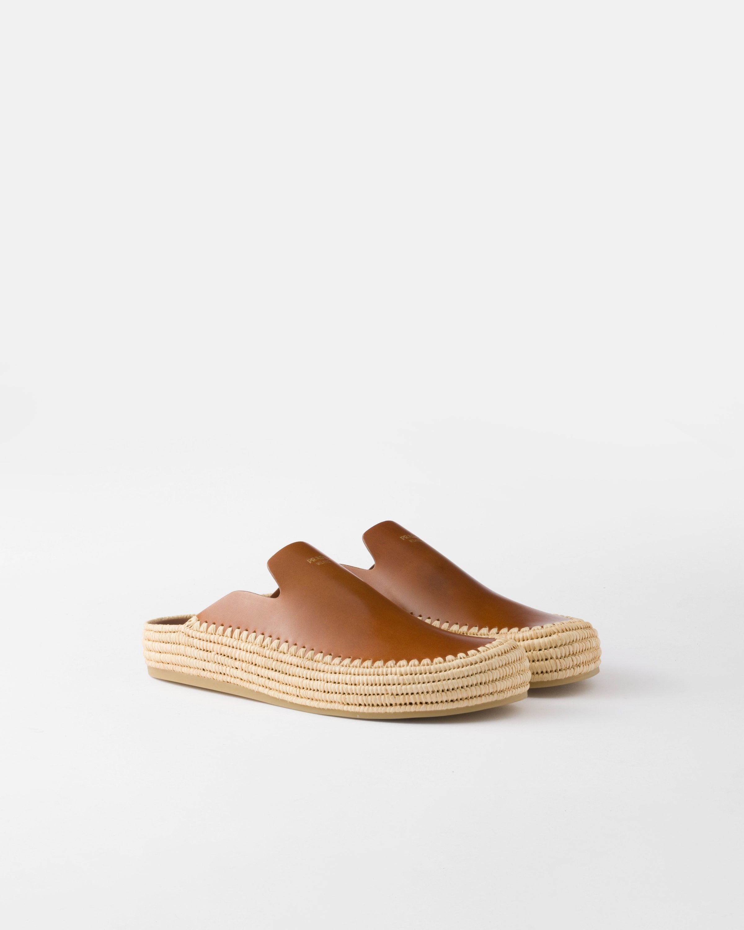 o1bcso1str1025 Vitello Leather Mules in Brown