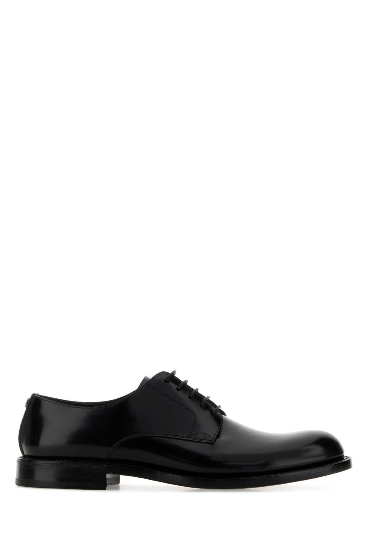 Dolce & Gabbana Black Leather Lace-Up Shoes Size US 10 / EU 43 - 1 Thumbnail