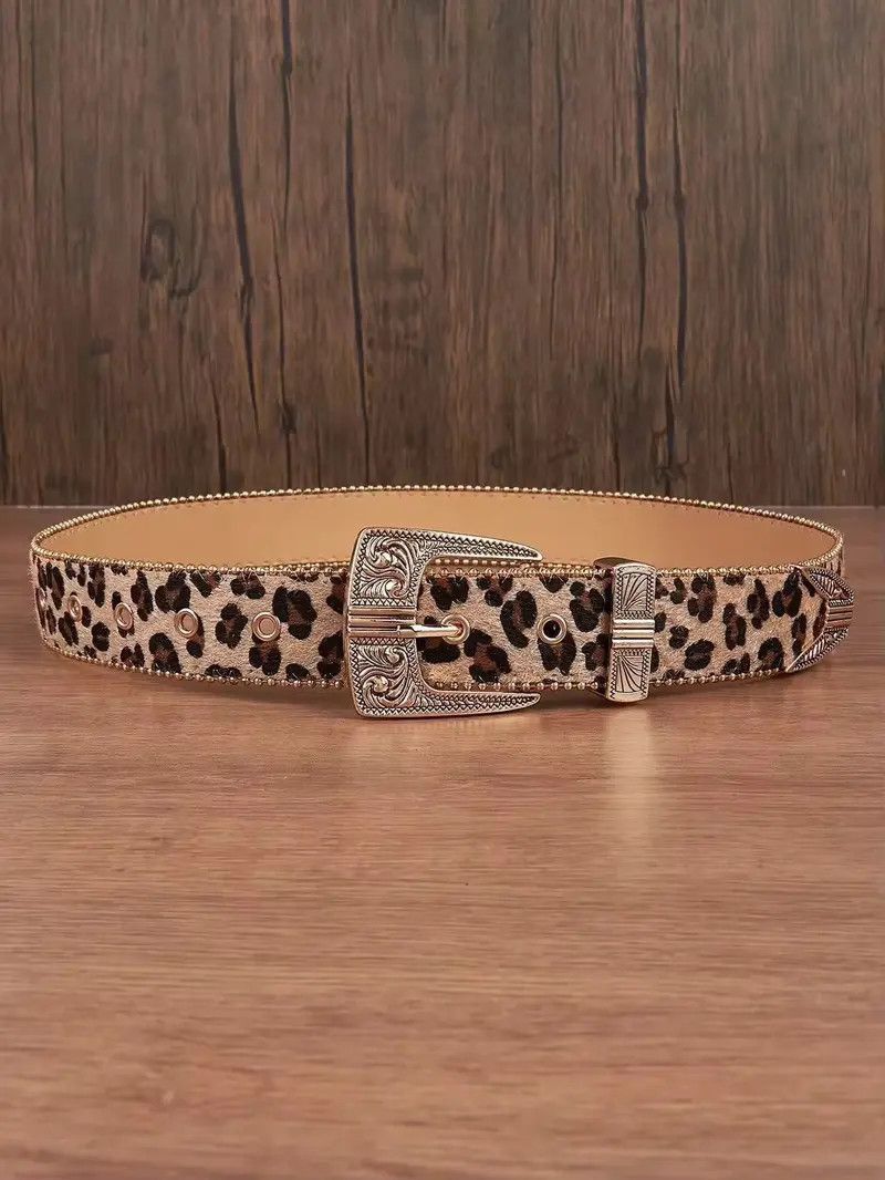 Japanese Brand 112 cm 2000s style leopard cheetah print belt Size ONE SIZE - 3 Thumbnail