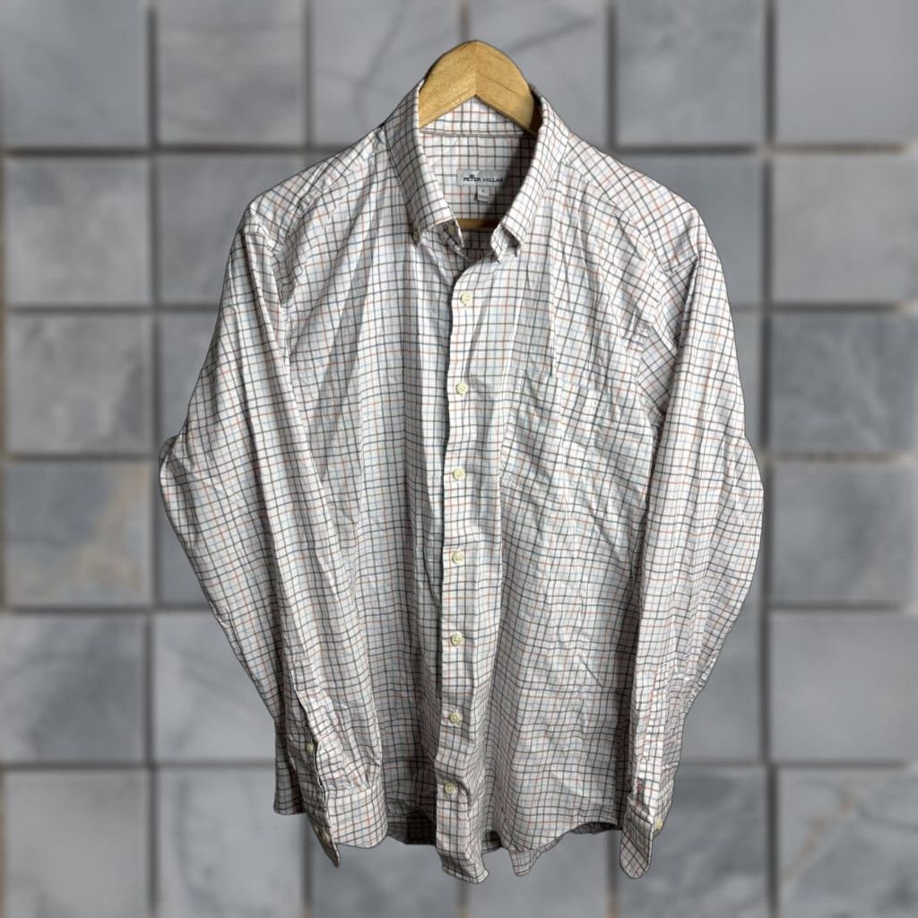 Peter Millar Peter Millar Shirt Mens Large White Plaid Check Button Down Long Sleeve Casual Size US L / EU 52-54 / 3 - 1 Thumbnail