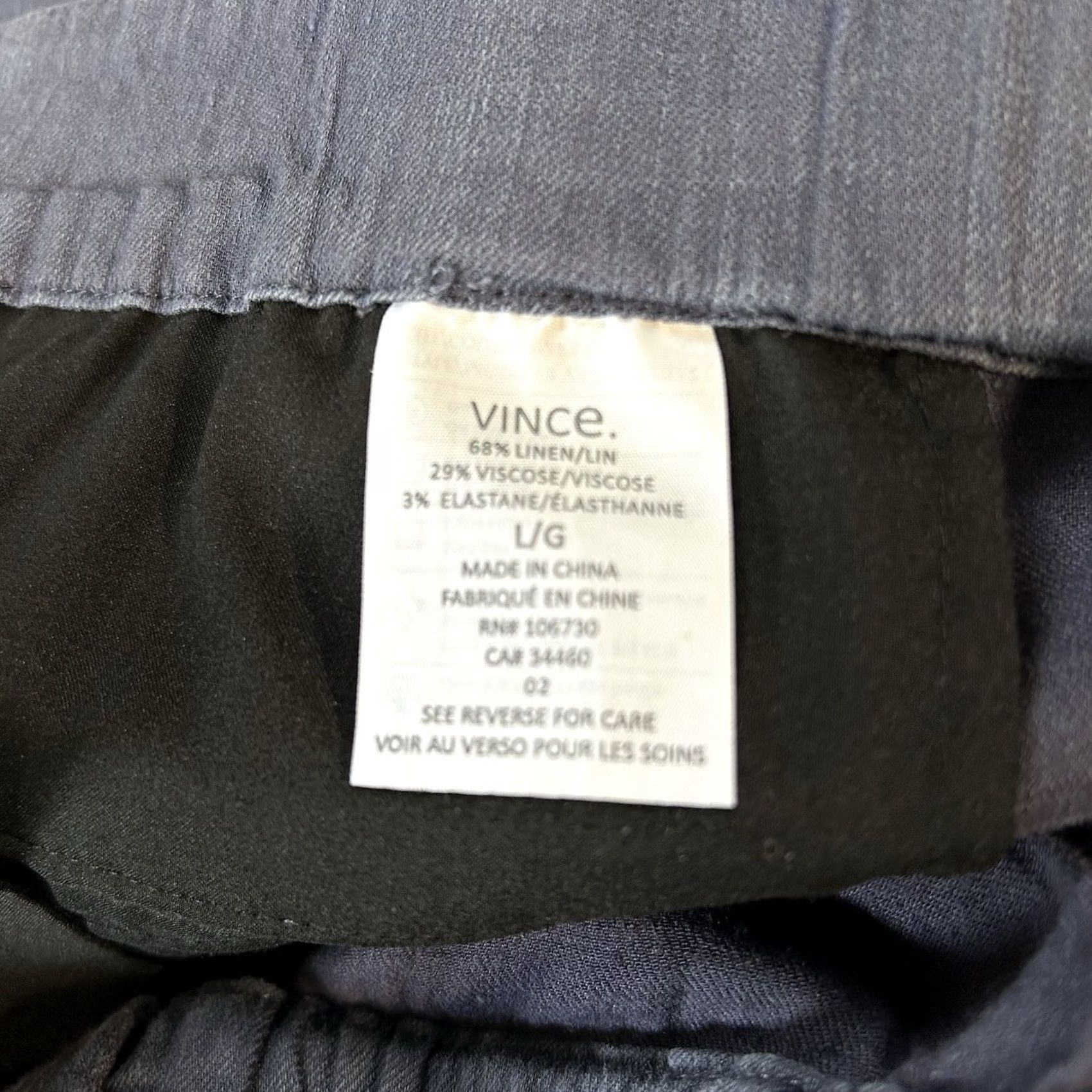 Vince Vince Belted Linen Trouser Blue Pants Women's Large Size 36" / US 14 / IT 50 - 4 Thumbnail