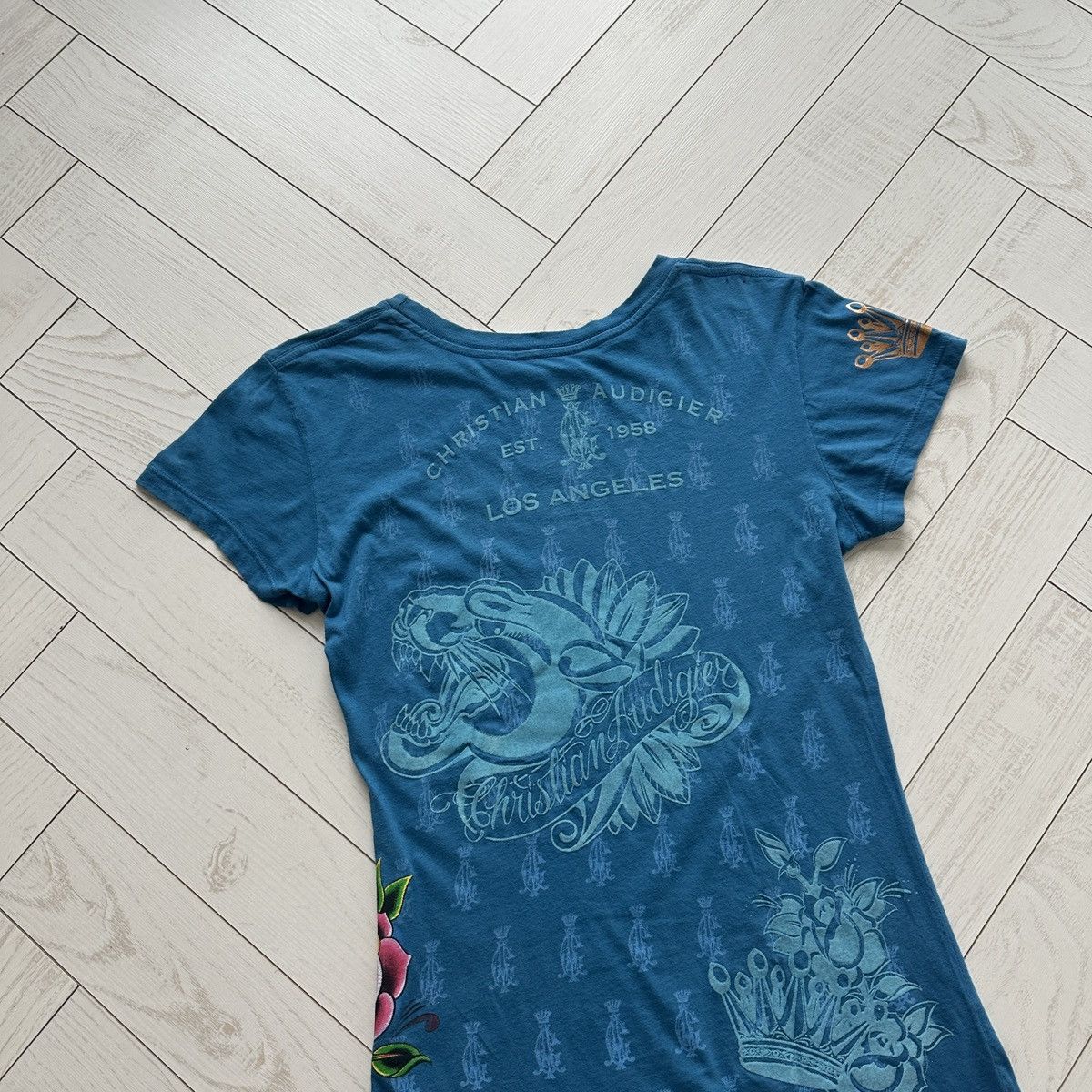 Christian Audigier Vintage 00s Christian Audiger Pantera tee hype y2k avantgard Size S / US 4 / IT 40 - 6 Thumbnail