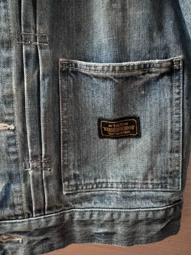 Neighborhood Neighborhood Ink wash oil stain denim jacket with embroide Size US M / EU 48-50 / 2 - 3 Thumbnail