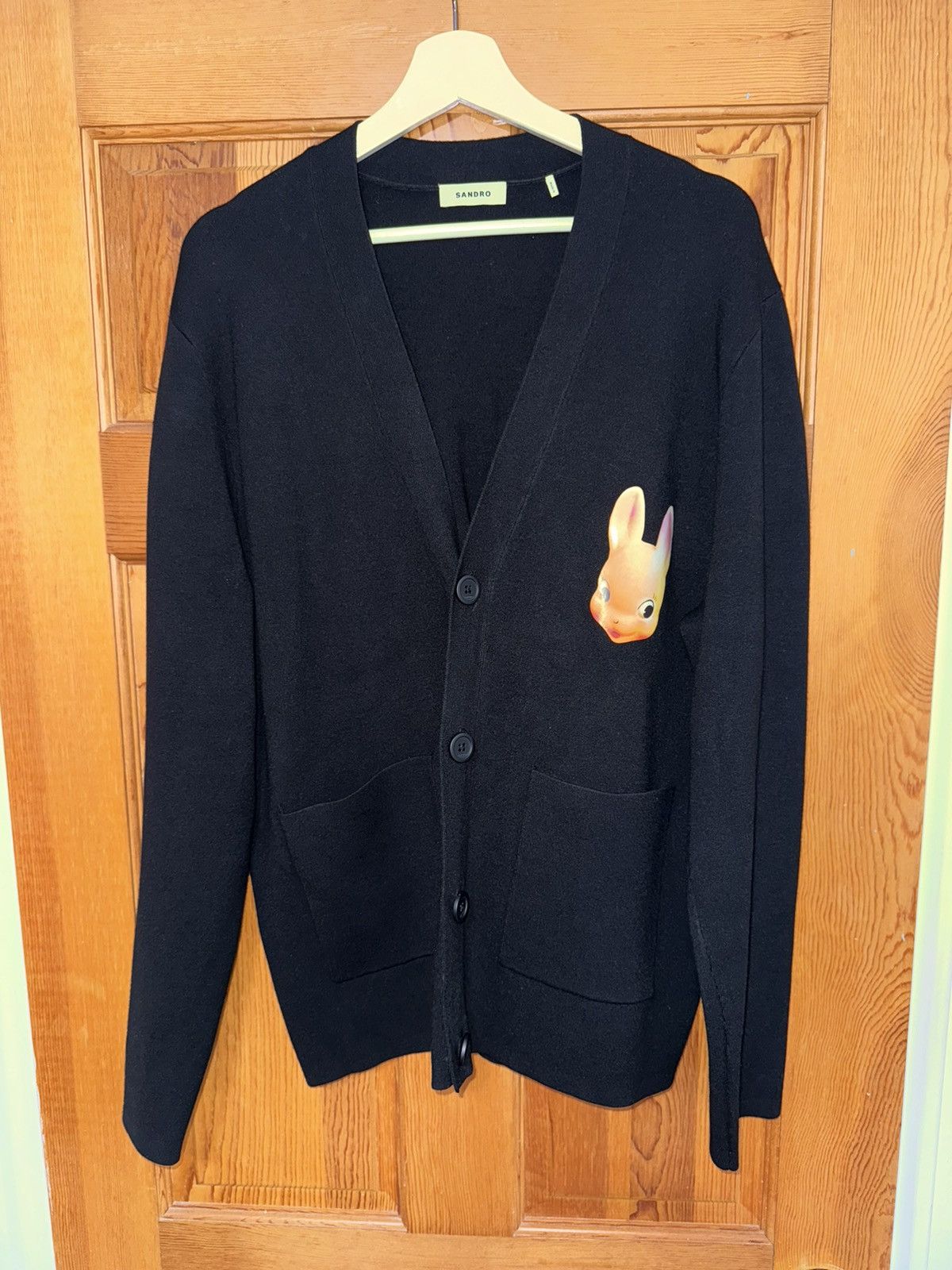 Sandro Sandro Bunny Patch Cardigan Sweater Size US L / EU 52-54 / 3 - 1 Thumbnail