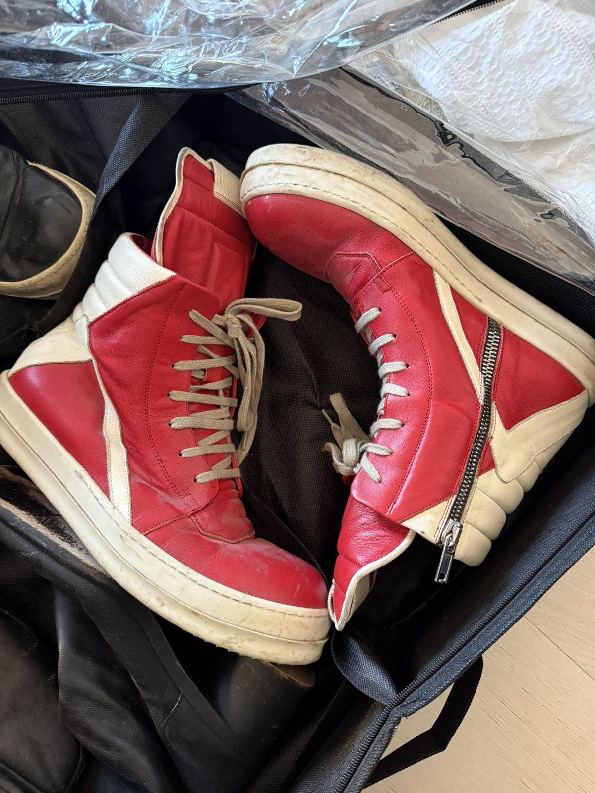 Rick Owens Rick Owens Geobaskets Rare Red Size US 11 / EU 44 - 1 Thumbnail