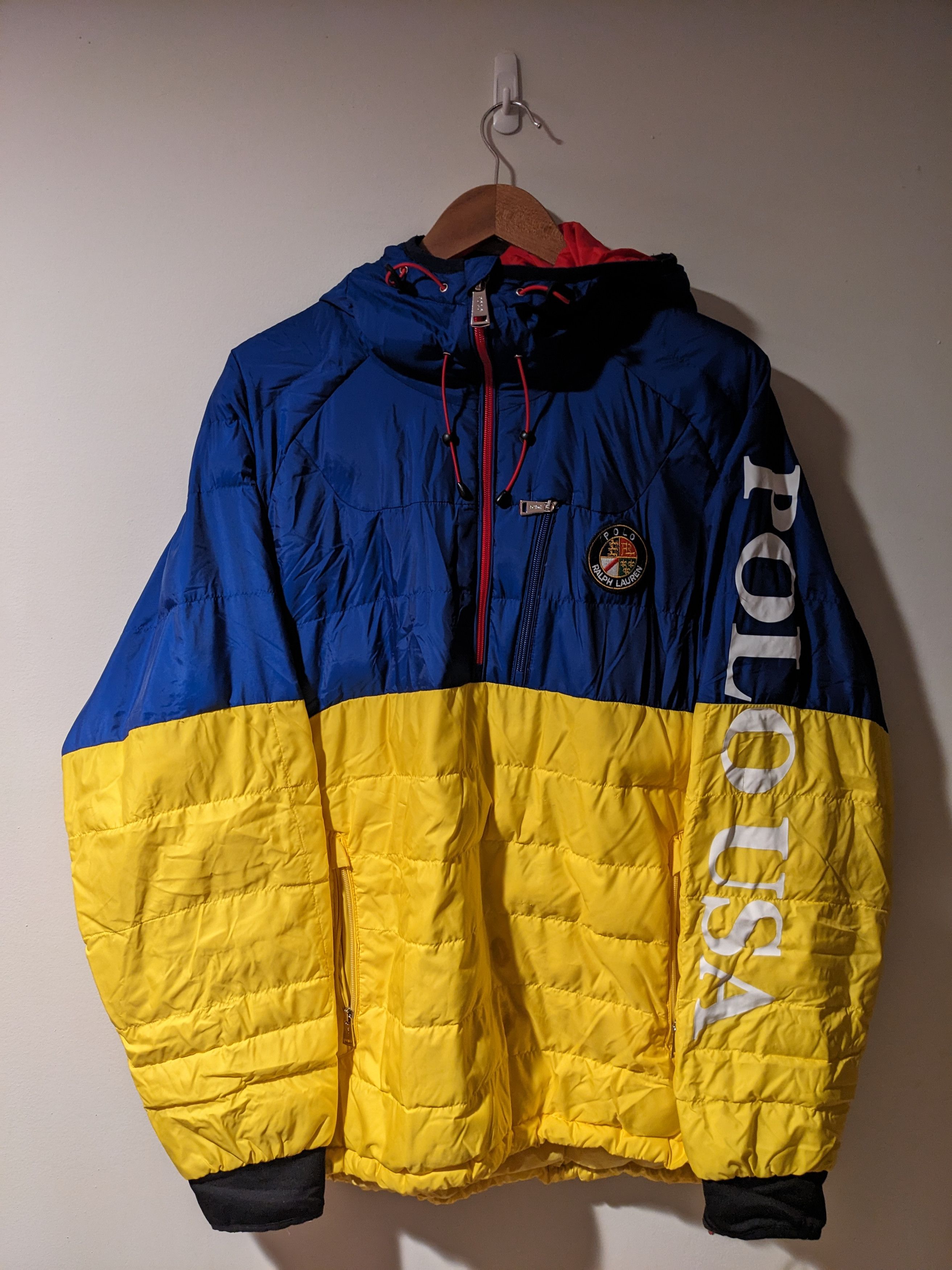 Polo Ralph Lauren × Vintage POLO Ralph Lauren USA Cookie Crest Puffer Down Jacket Size US L / EU 52-54 / 3 - 1 Thumbnail