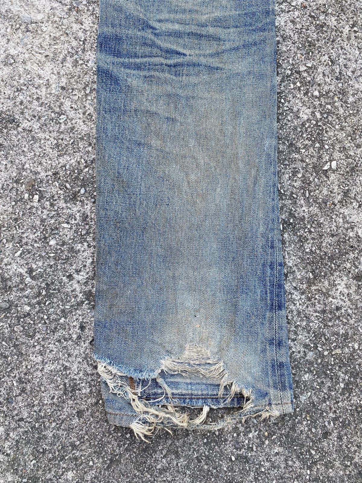 Denime Denime Japan Thrashed Distressed Selvedge Denim Size US 30 / EU 46 - 17 Thumbnail