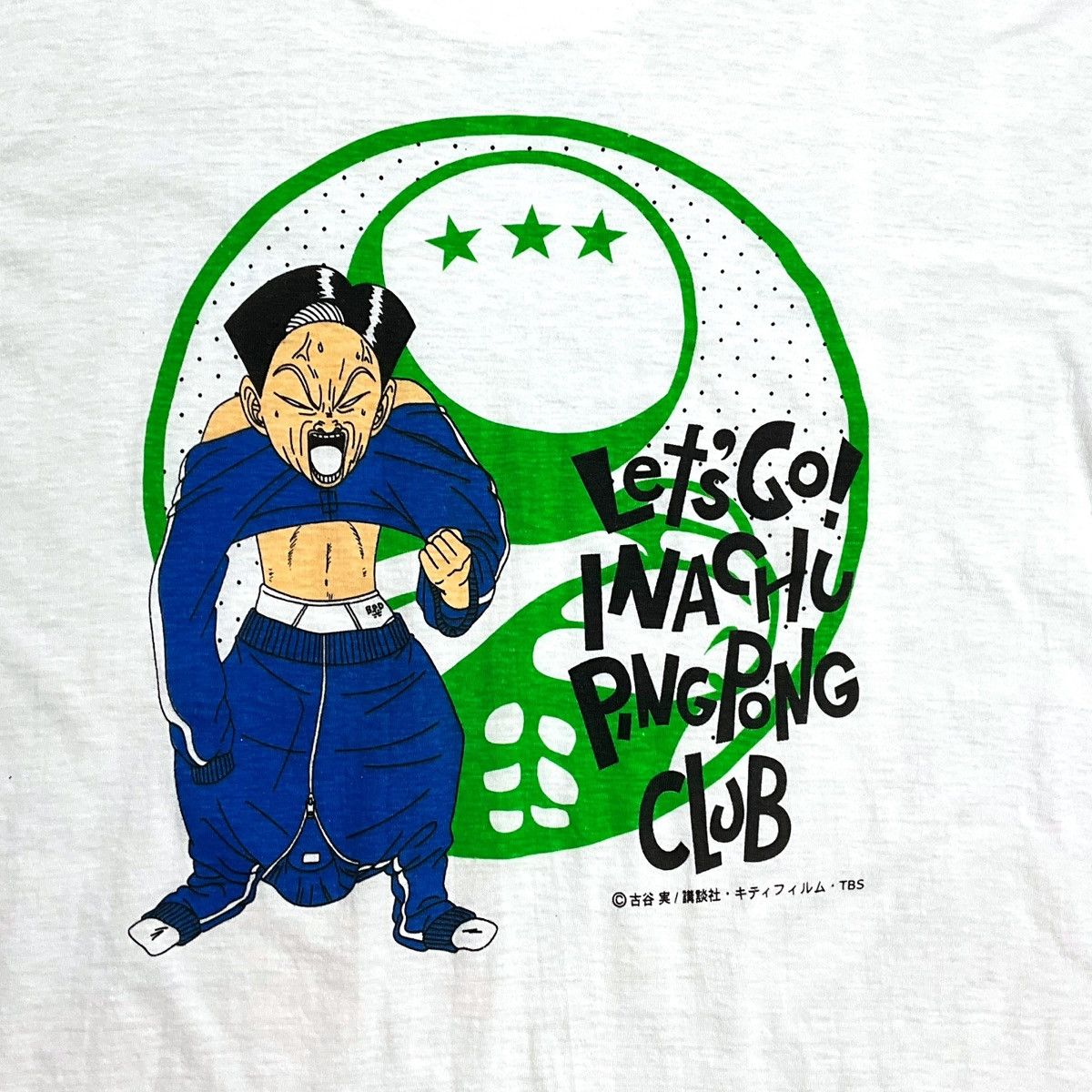 Anime Vintage Let's go Inachu Pingpong Club White Tee Size US M / EU 48-50 / 2 - 4 Thumbnail