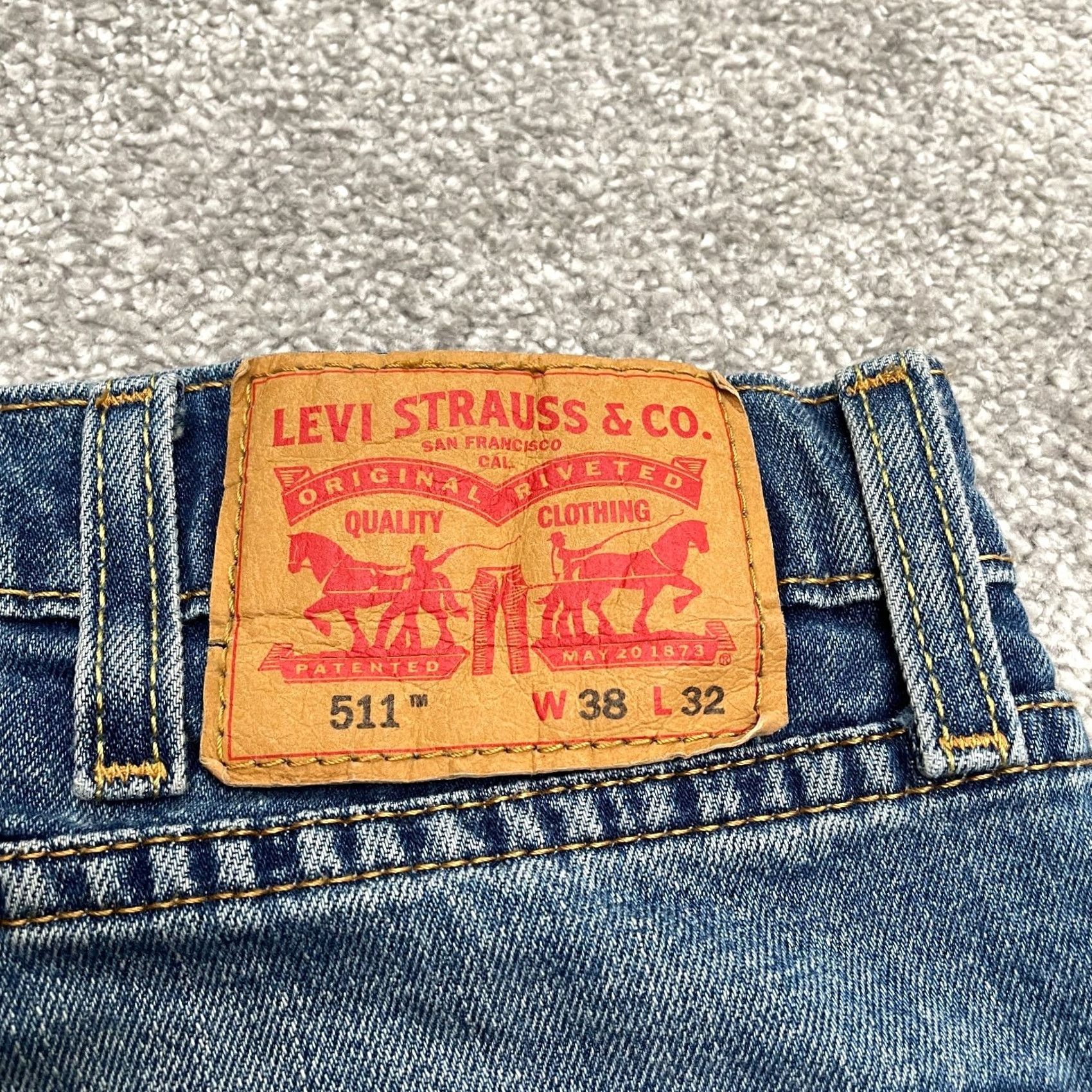 Levi's Levi's 511 Slim Fit Denim Jeans Mens 38x32 Blue Medium Wash Straight Leg 5-Pocket Design Cotton JeansMens Size US 38 / EU 54 - 5 Thumbnail