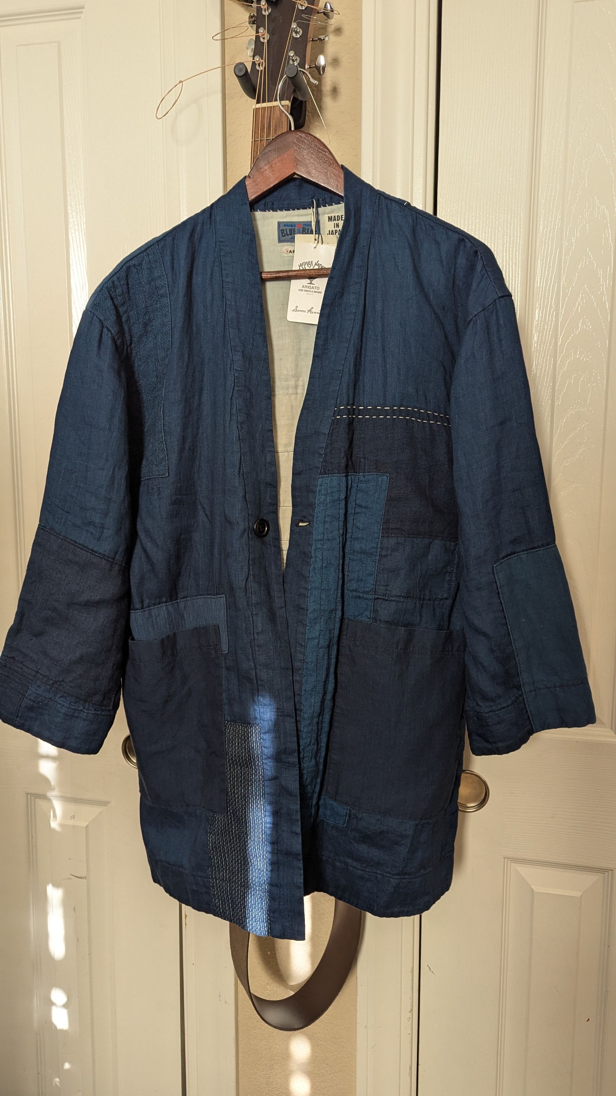 Blue Blue Japan BLUE BLUE JAPAN Indigo Linen Patchwork Haori Jacket (Size M) Size US M / EU 48-50 / 2 - 1 Thumbnail