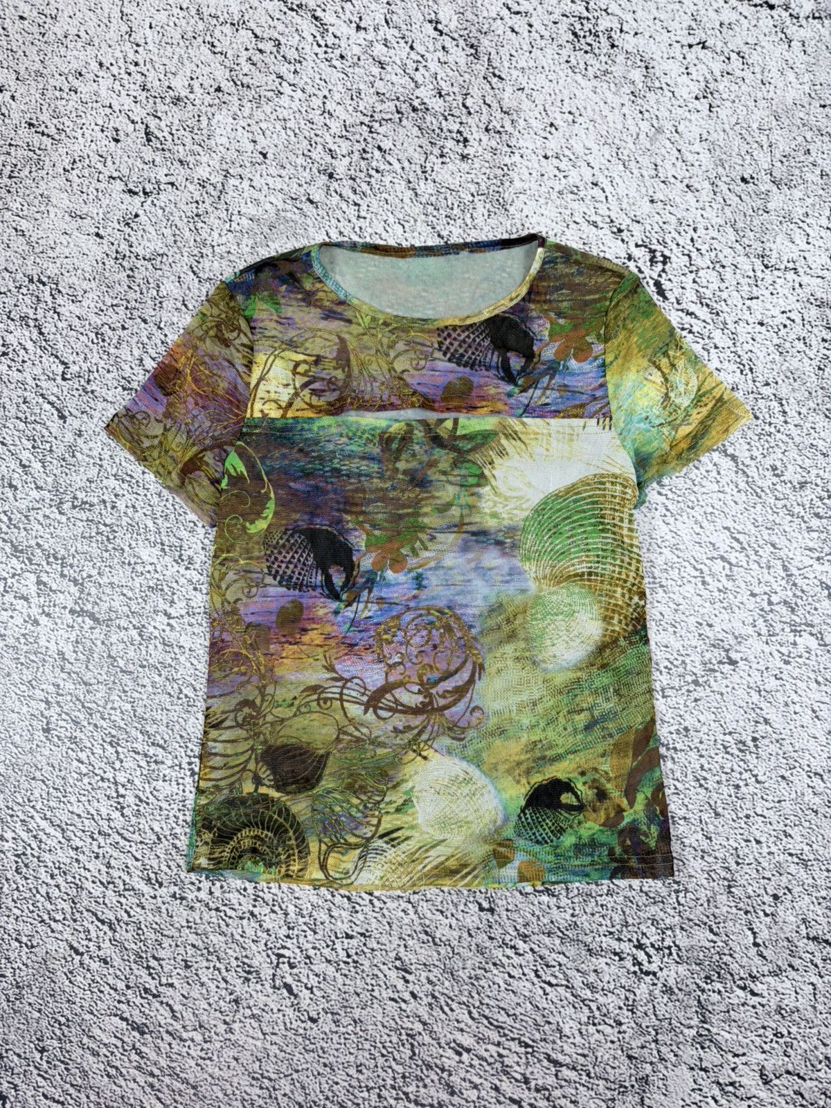 Japanese Brand Y2K Mesh Cutout Top Abstract Cyber Baby Tee S Size S / US 4 / IT 40 - 1 Thumbnail