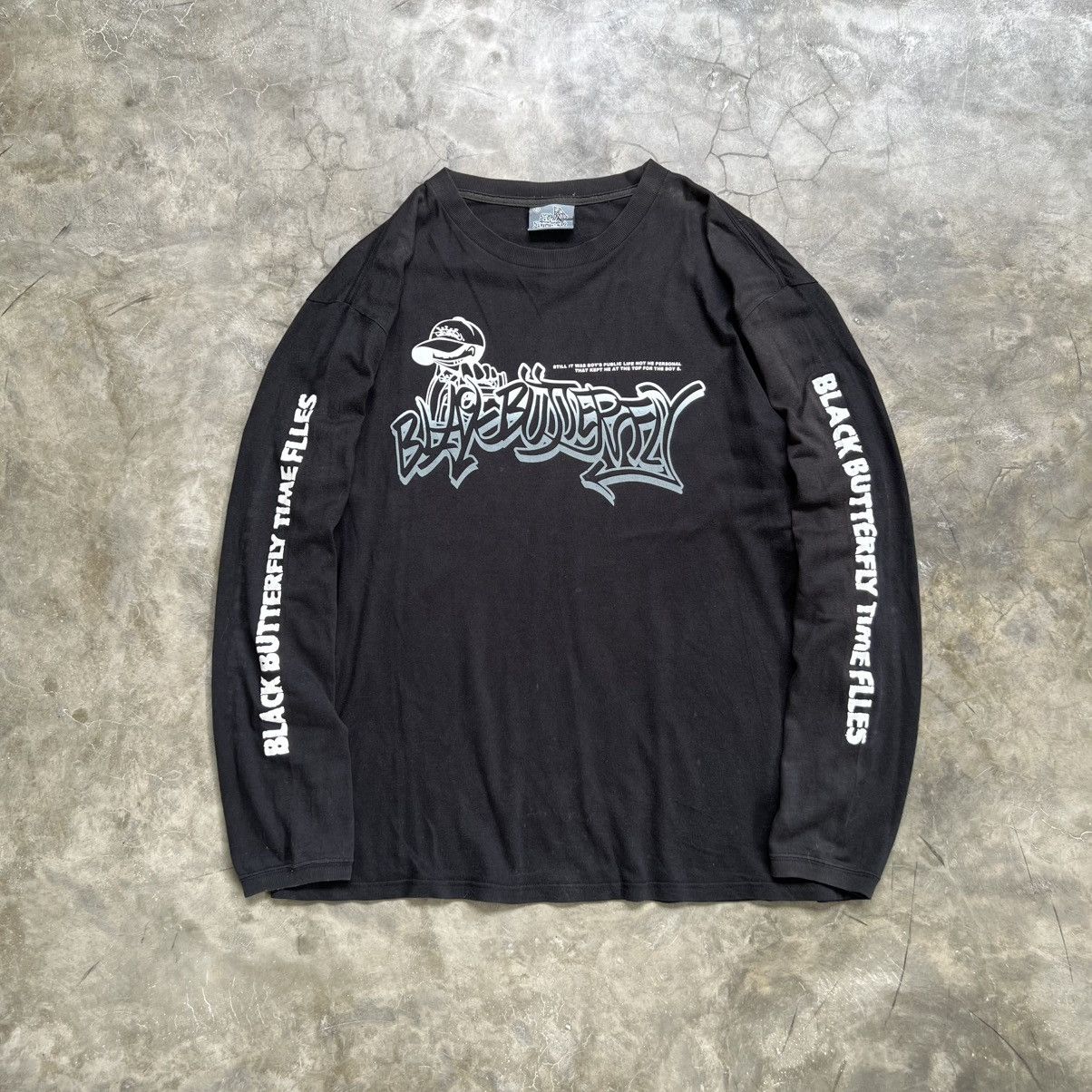 JNCO 2000s Black Butterfly JNCO Style Graffiti Longsleeve Shirt Size US XL / EU 56 / 4 - 1 Thumbnail