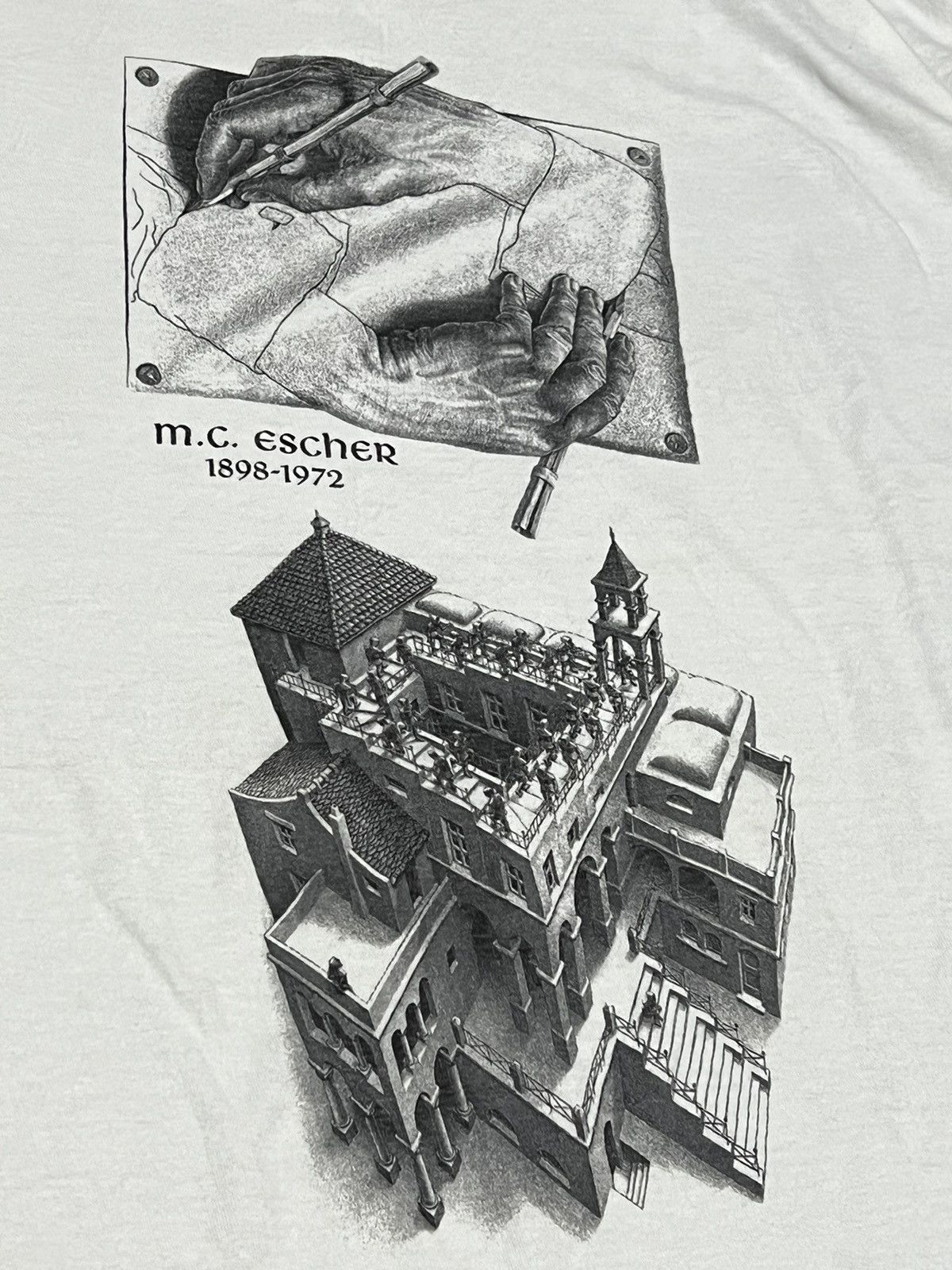Designer × Vintage 🔥HOT DROPS🔥BIG PRINT MC ESCHER ART DESIGNER TSHIRT Size US XL / EU 56 / 4 - 3 Thumbnail