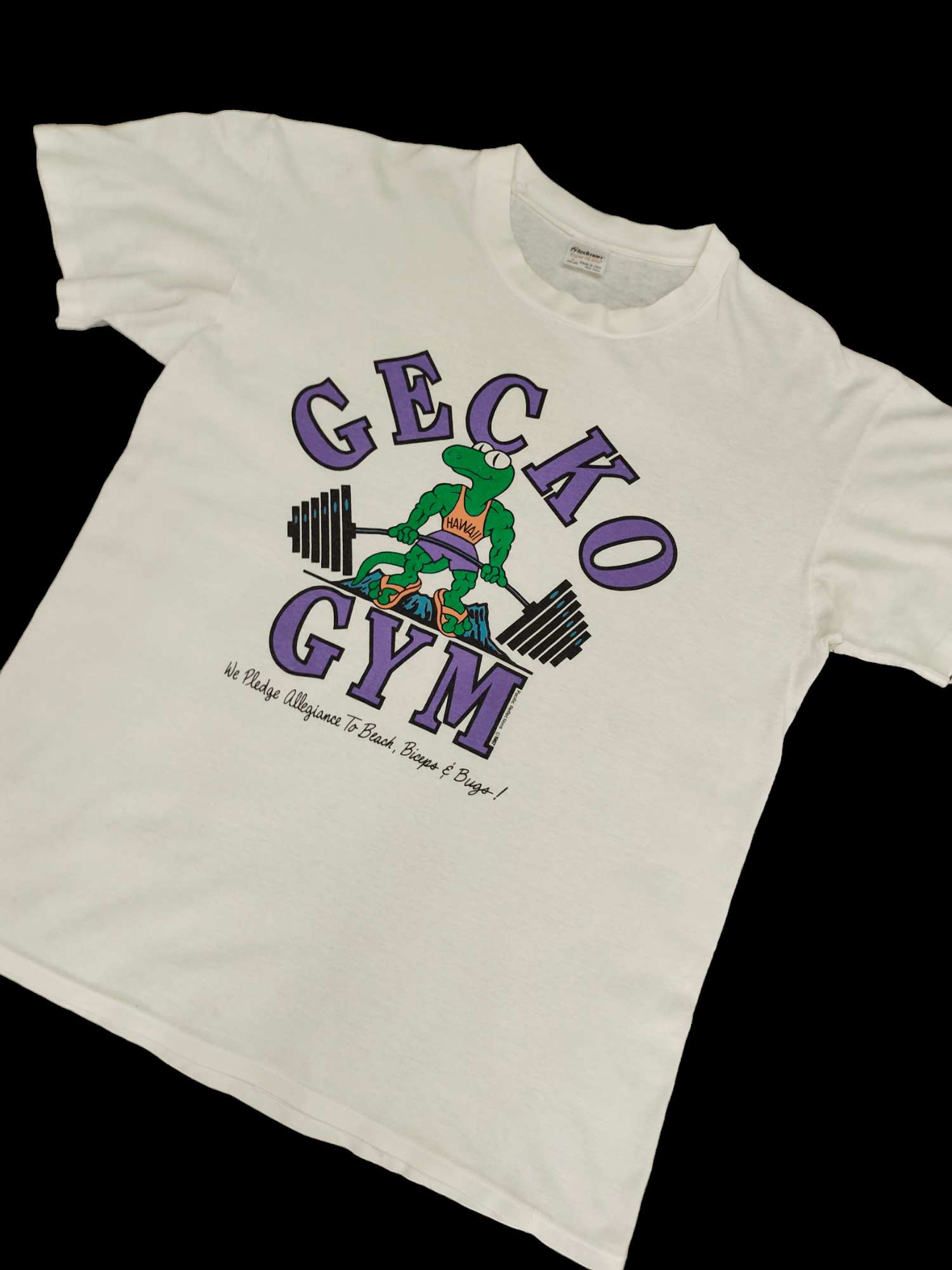 Vintage Vintage 80s Gecko Gym Hawaii T-Shirt Size US L / EU 52-54 / 3 - 1 Thumbnail