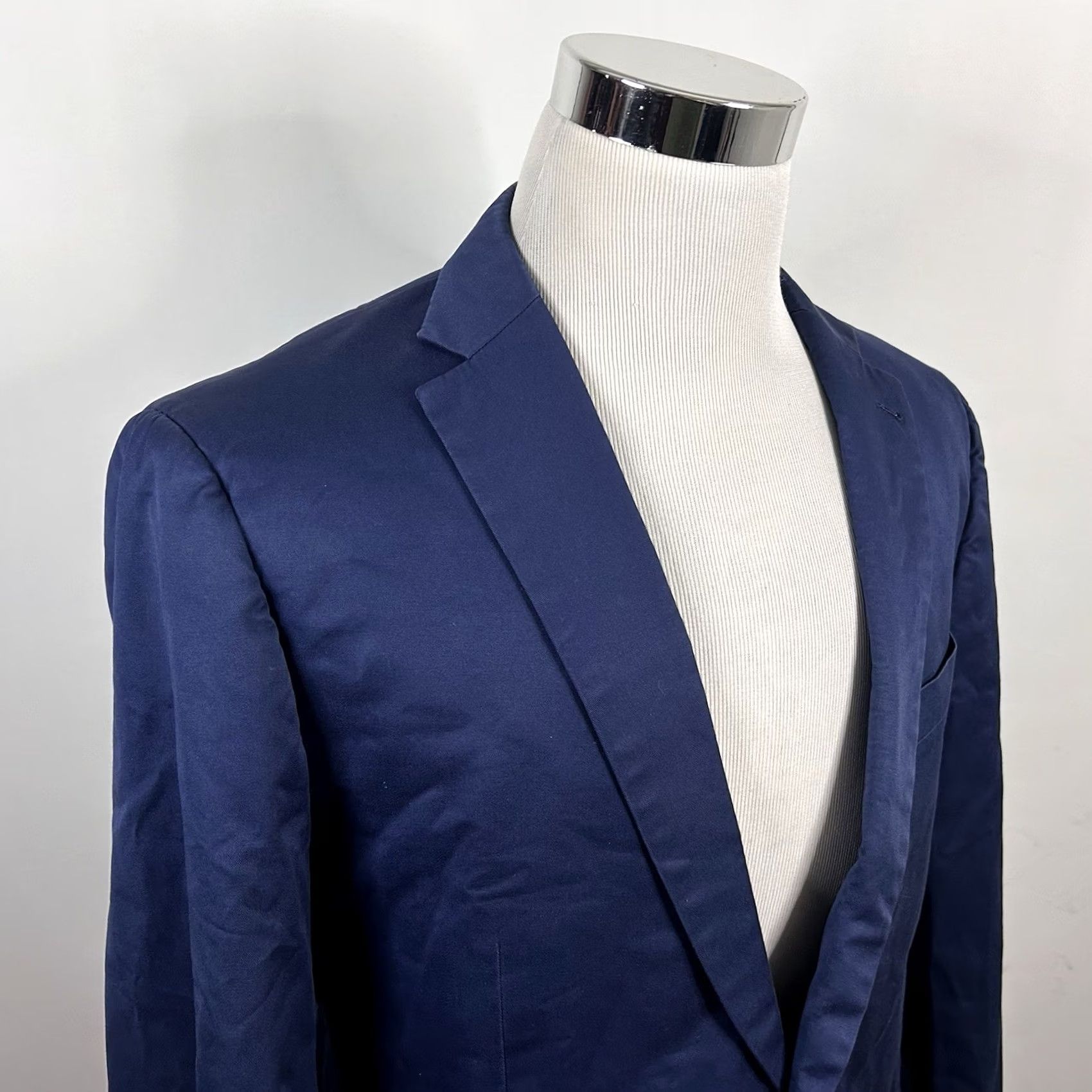 Vintage Indochino Sport Coat Blue Cotton Blend Two-Button Notch Lapel Lined 44R Mens Regular Jacket Chest 44 Regular Fit Vintage? No Size US S / EU 44-46 / 1 - 2 Thumbnail