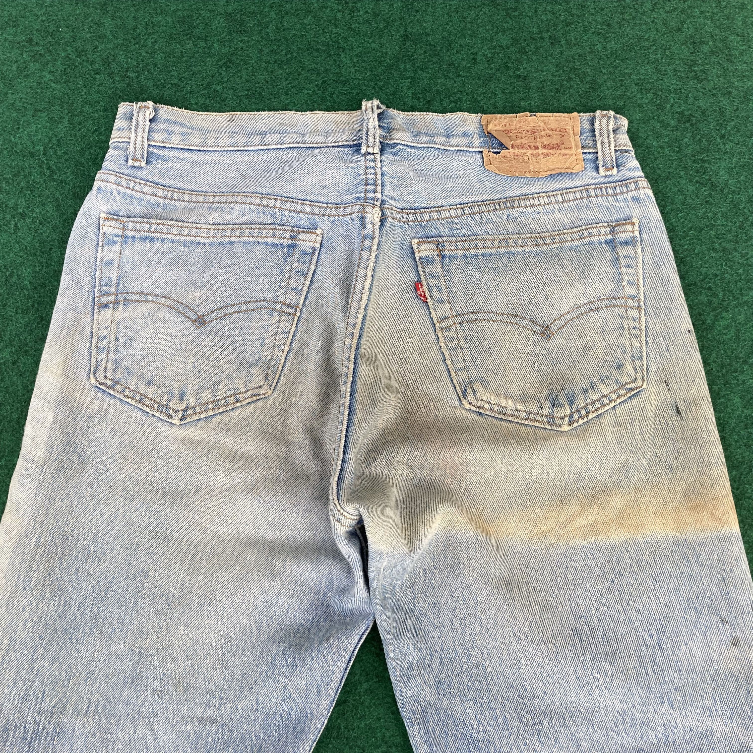 Levi's × Vintage Vtg Levis 501 Faded Stains Ripped Jeans Sz 31 Denim Jeans Size US 31 - 14 Thumbnail