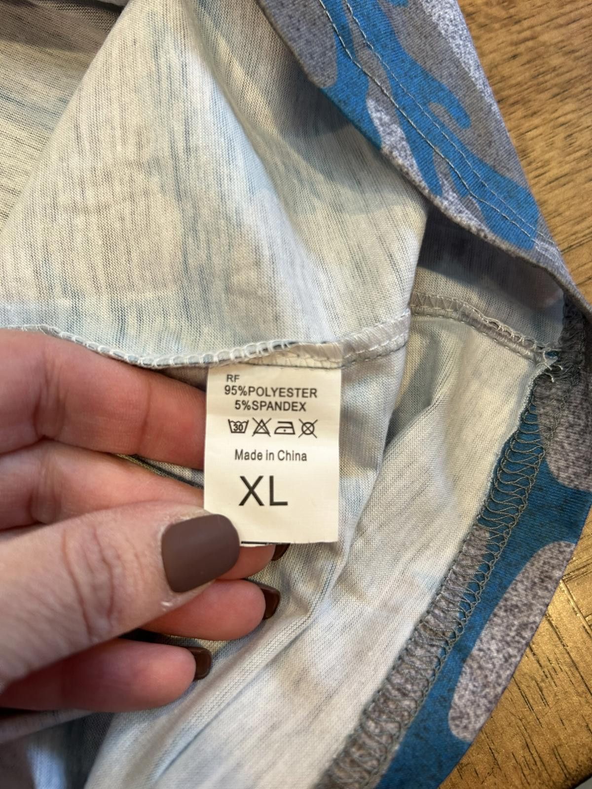Other XL Blue and Gray Camouflage Print T-Shirt Size XL / US 12-14 / IT 48-50 - 2 Thumbnail