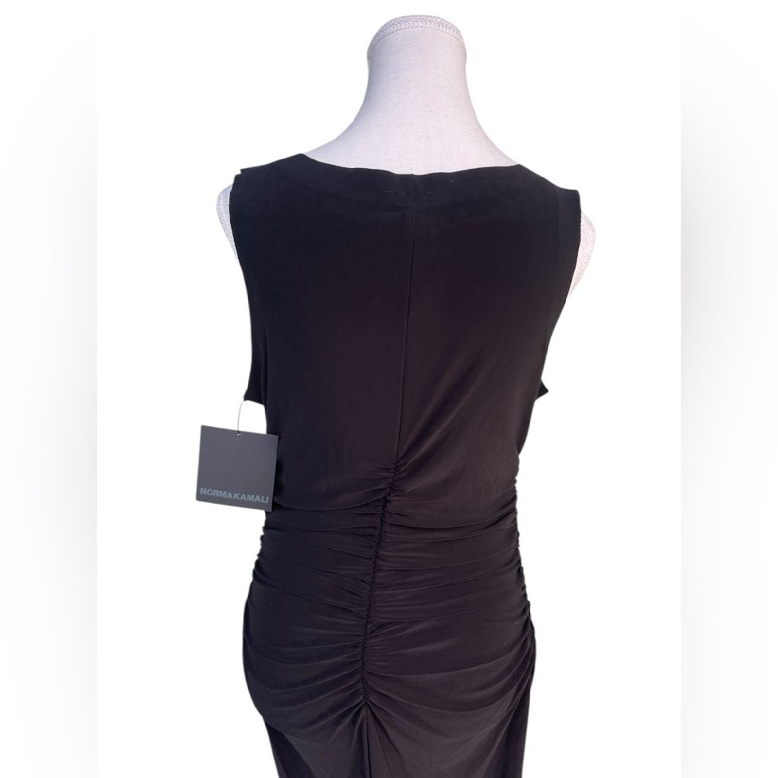 Norma Kamali NORMAM KAMALI SHIRRED WAIST DRESS SIZE:L/40 NWT Size L / US 10 / IT 46 - 8 Thumbnail