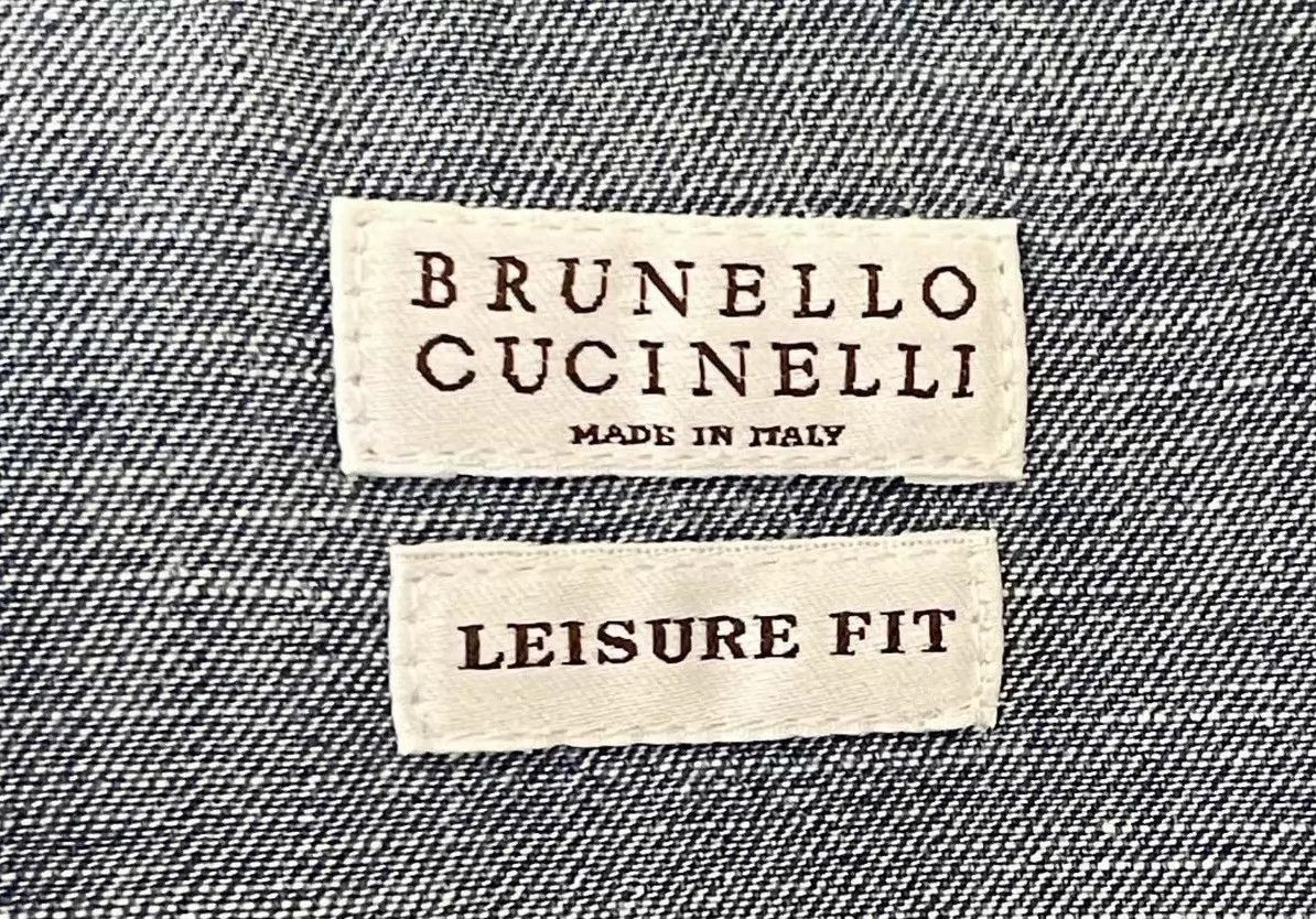Brunello Cucinelli BC Blue Pocket LS Shirt XL (Bust 112) Casual Retro Size US XL / EU 56 / 4 - 4 Thumbnail