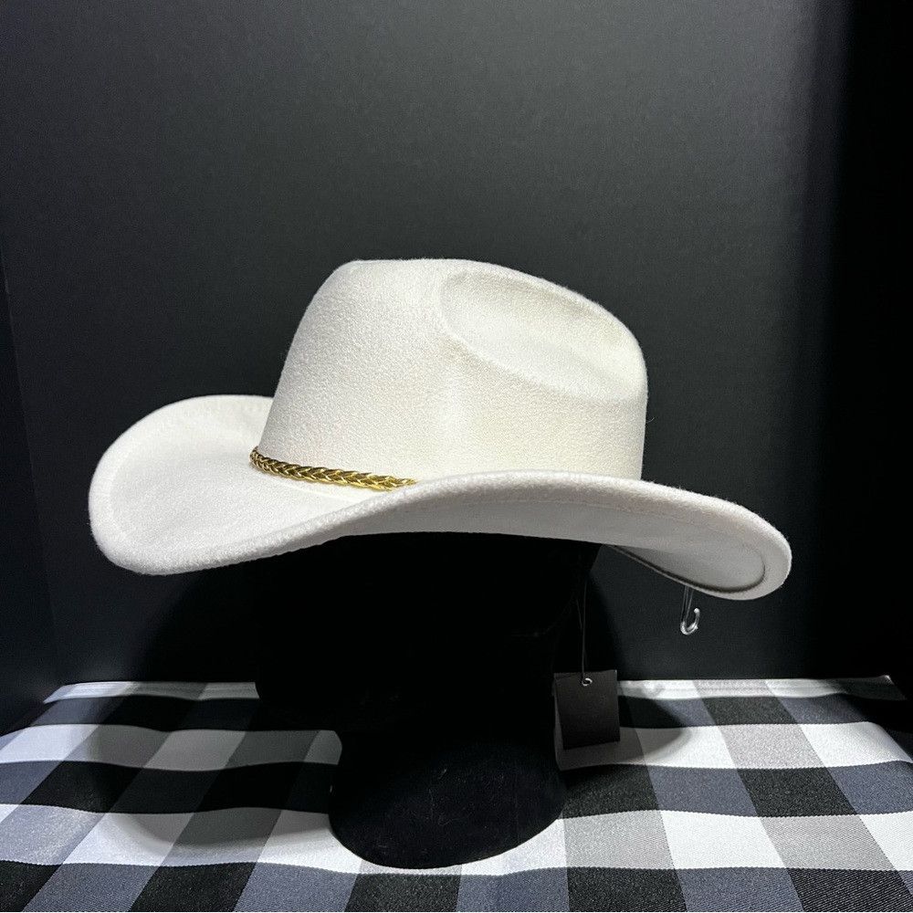 Vince Camuto Vince Camuto Women's White Polyester Cowboy Style Hat With Size ONE SIZE - 1 Thumbnail