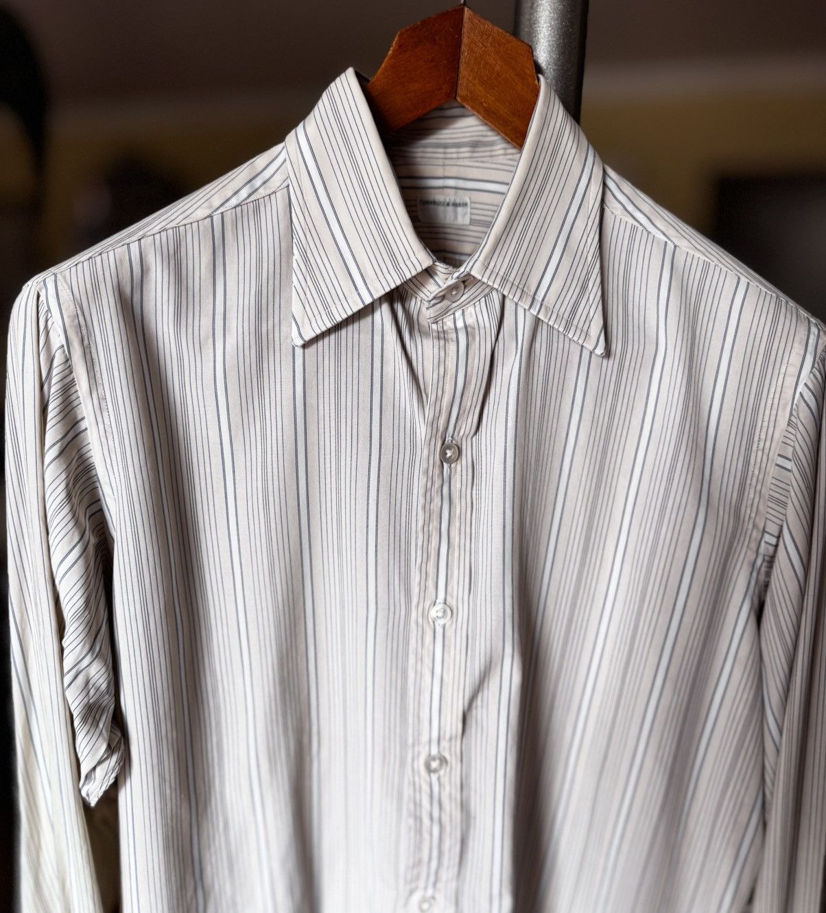 Turnbull & Asser Turnbull & Asser Vintage Striped Dress Shirt - Cream/Blue Size US M / EU 48-50 / 2 - 3 Thumbnail