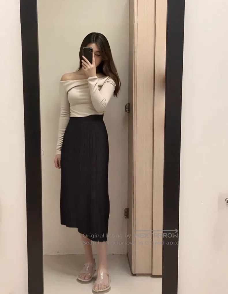 Issey Miyake Issey Miyake size:3 Beige Midi Skirt Size 32" / US 10 / IT 46 - 7 Thumbnail