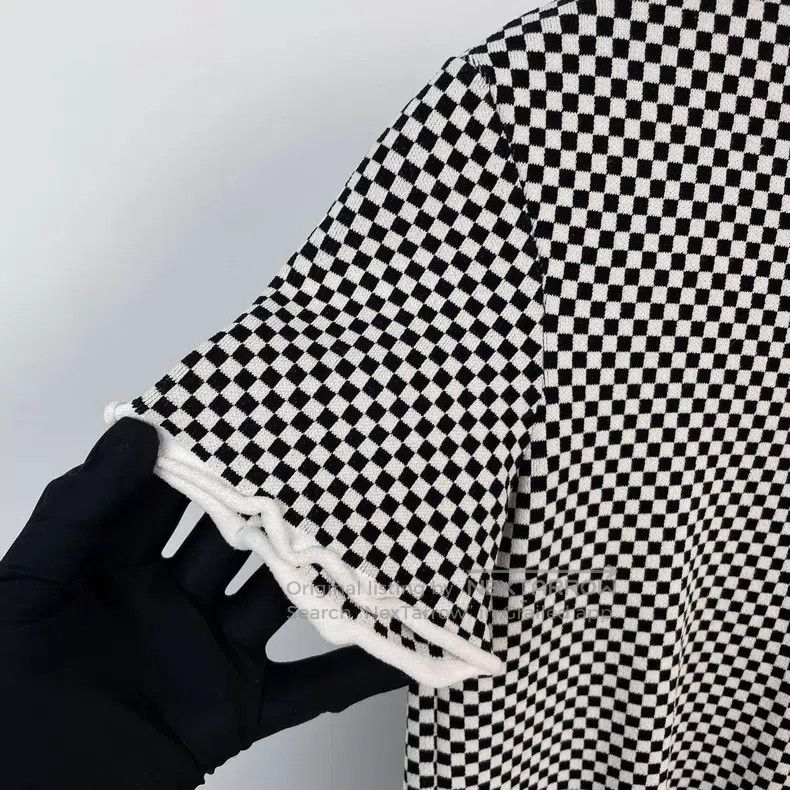 Louis Vuitton Louis Vuitton Knitted checkerboard short sleeve Size S / US 4 / IT 40 - 9 Thumbnail