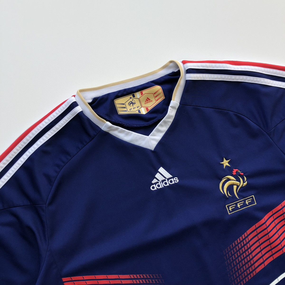 Adidas Adidas France 2009/2011 Home Jersey Blue Rare UEFA FIFA Size US L / EU 52-54 / 3 - 2 Thumbnail