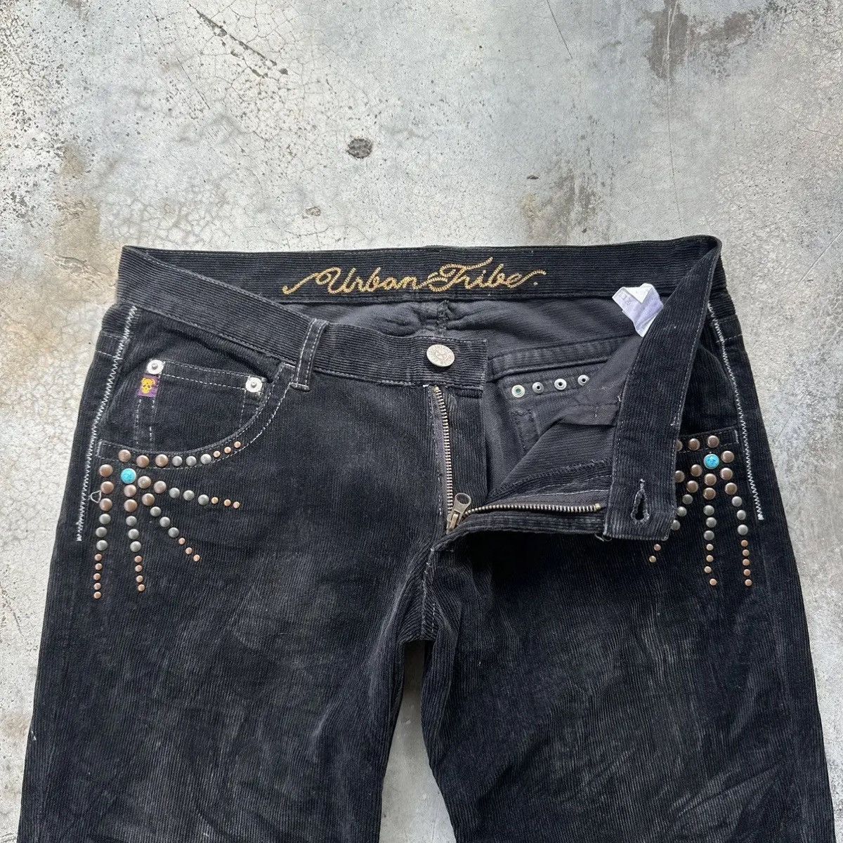 20471120 291295=HOMME JAPAN SPIKE/STUDDED CORDUROY BLACK PANTS Size US 34 / EU 50 - 8 Thumbnail