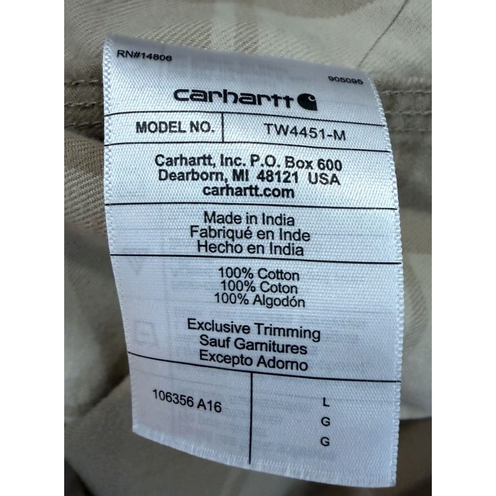 Carhartt Carhartt Button-Up Plaid Flannel Shirt Men's L Beige Heavyweight Casual Workwear Size US L / EU 52-54 / 3 - 4 Thumbnail