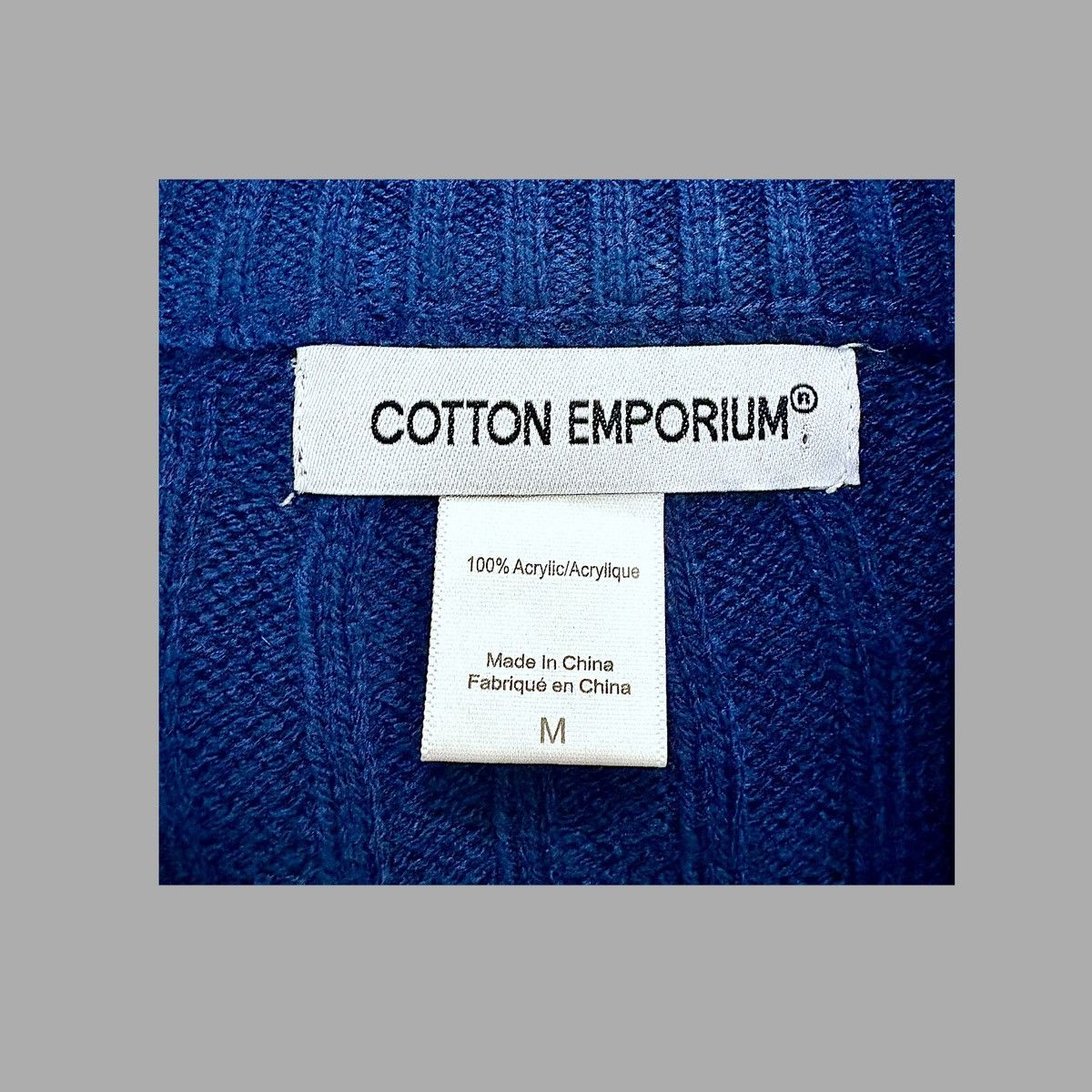 Other Cotton Emporium Women’s Blue White Zip Up Crop Sweater Sz M Size M / US 6-8 / IT 42-44 - 8 Thumbnail