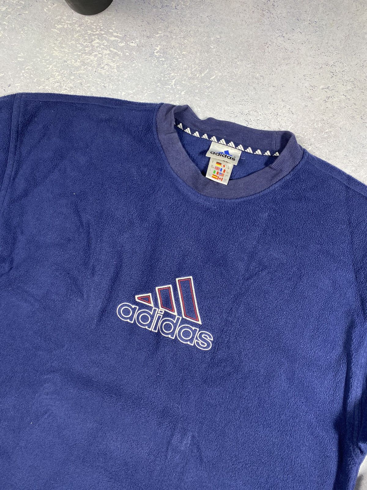 Adidas × Vintage Vintage Adidas Fleece Sweatshirt With Big Logo Oversized L Size US L / EU 52-54 / 3 - 6 Thumbnail