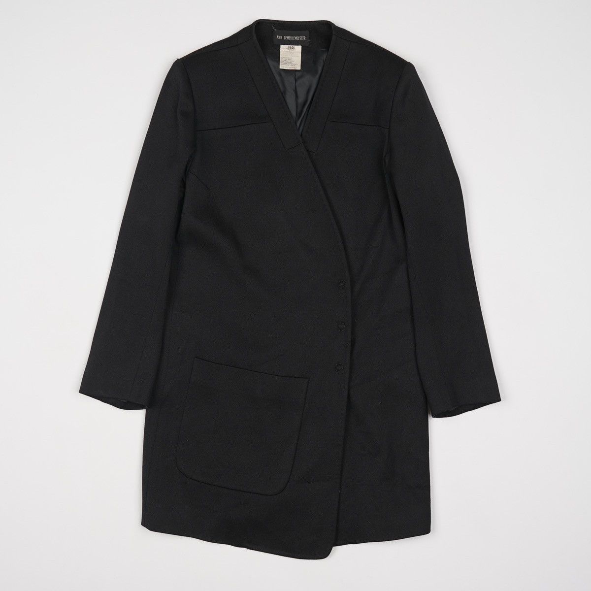 Ann Demeulemeester Ann Demeulemeester Wool Black Coat Jacket Kimono Vintage Size S / US 4 / IT 40 - 2 Thumbnail
