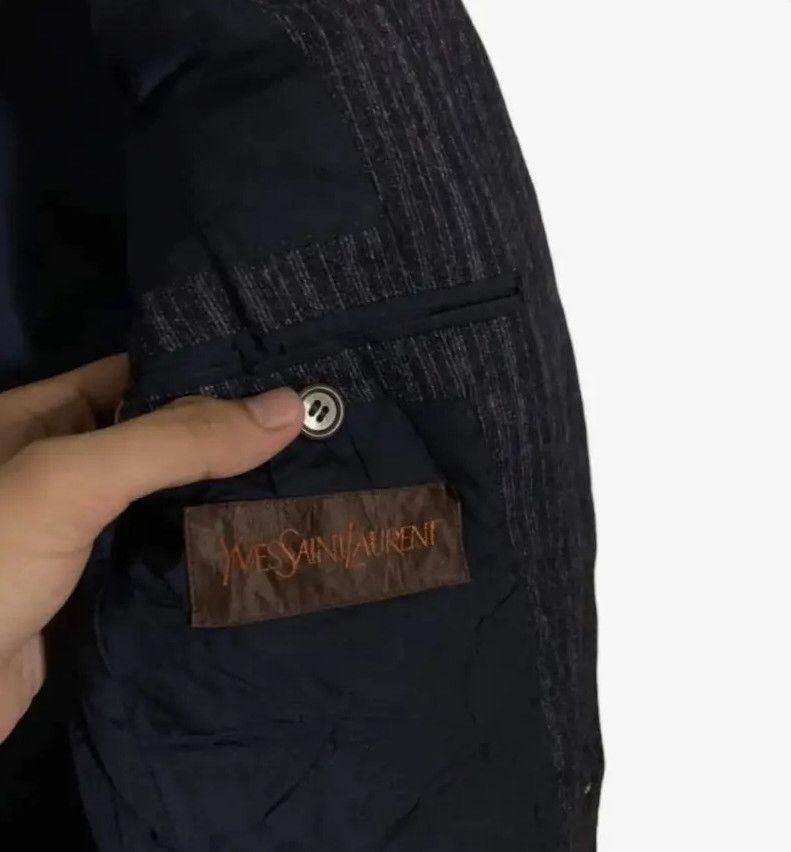 Saint Laurent Paris 🔥90s🔥 Yves Saint Laurent YSL Onward Pinstripe Wool Blazer Size 38R - 4 Thumbnail