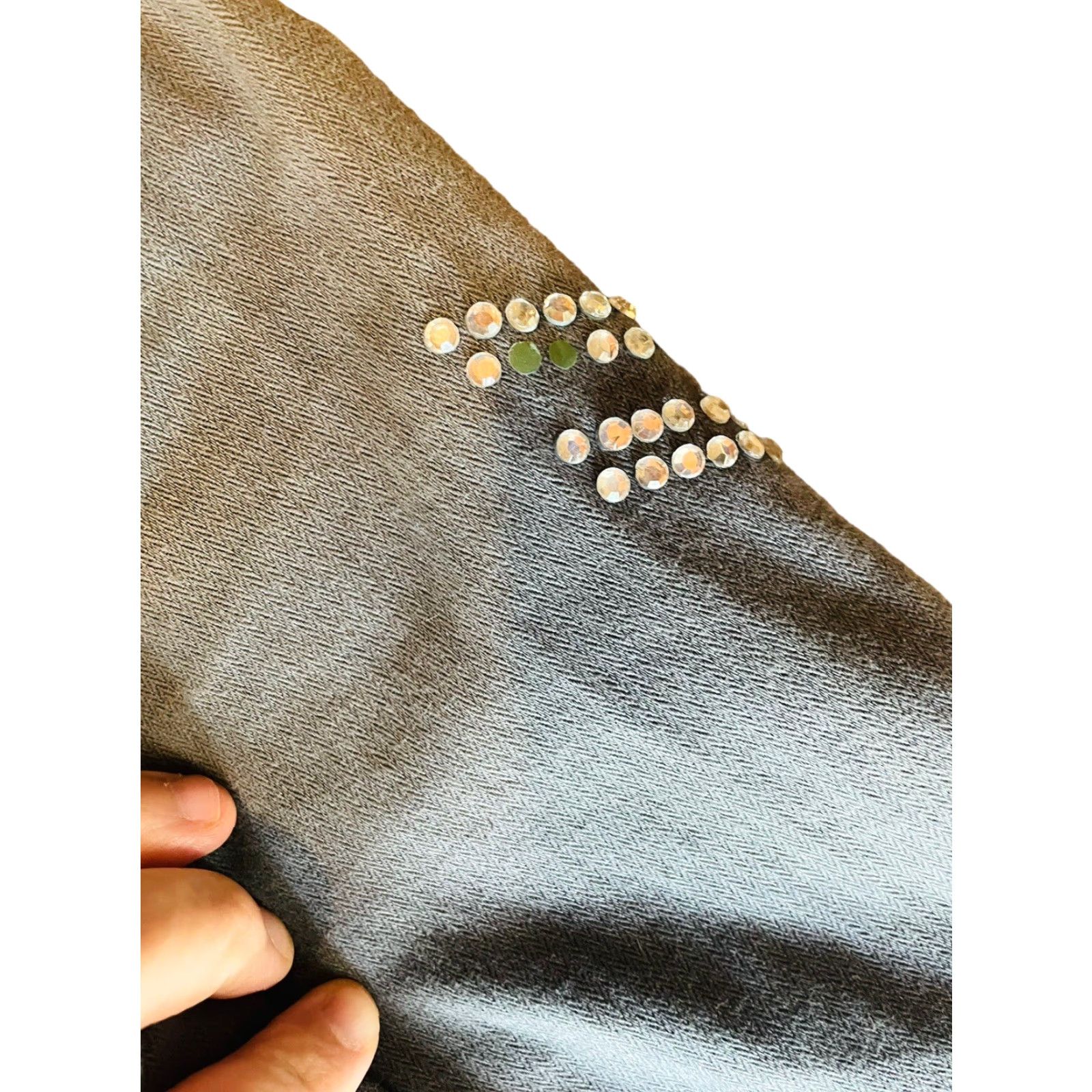 Miss Me Miss Me Women's Gray Distress Rhinestone Studded Jacket Sz Small Embroidered Size S / US 4 / IT 40 - 7 Thumbnail